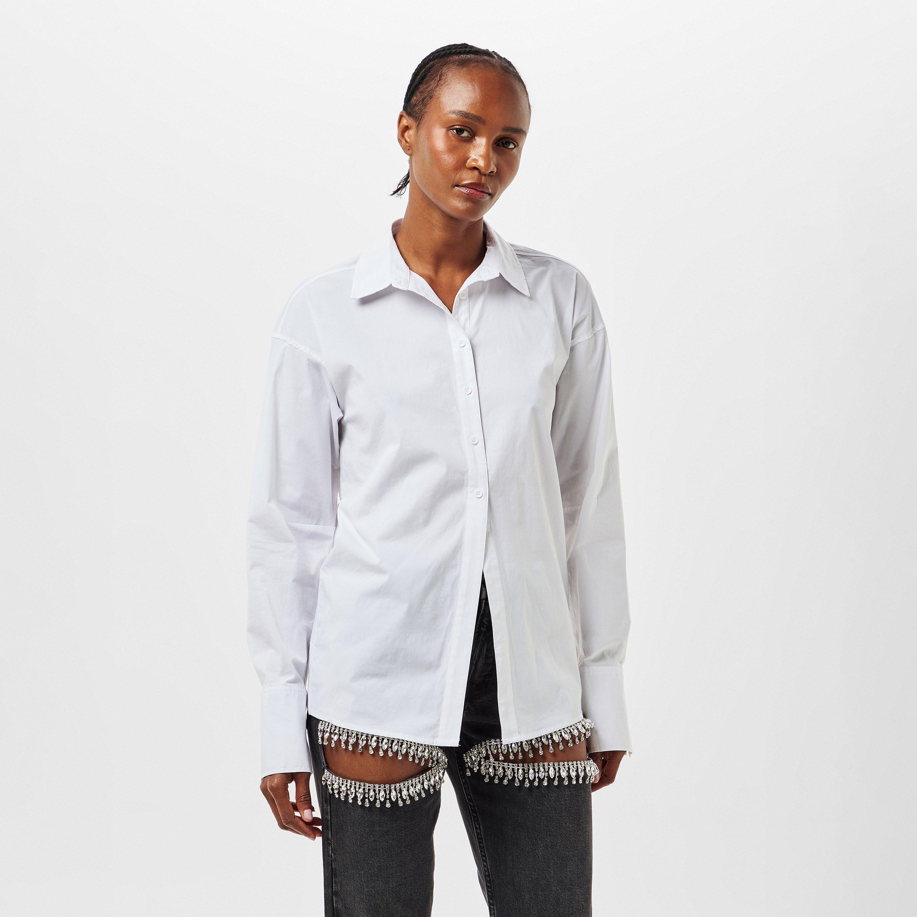 white001 - Good American - Women's Tie Long-Sleeve Plain Shirt - 3