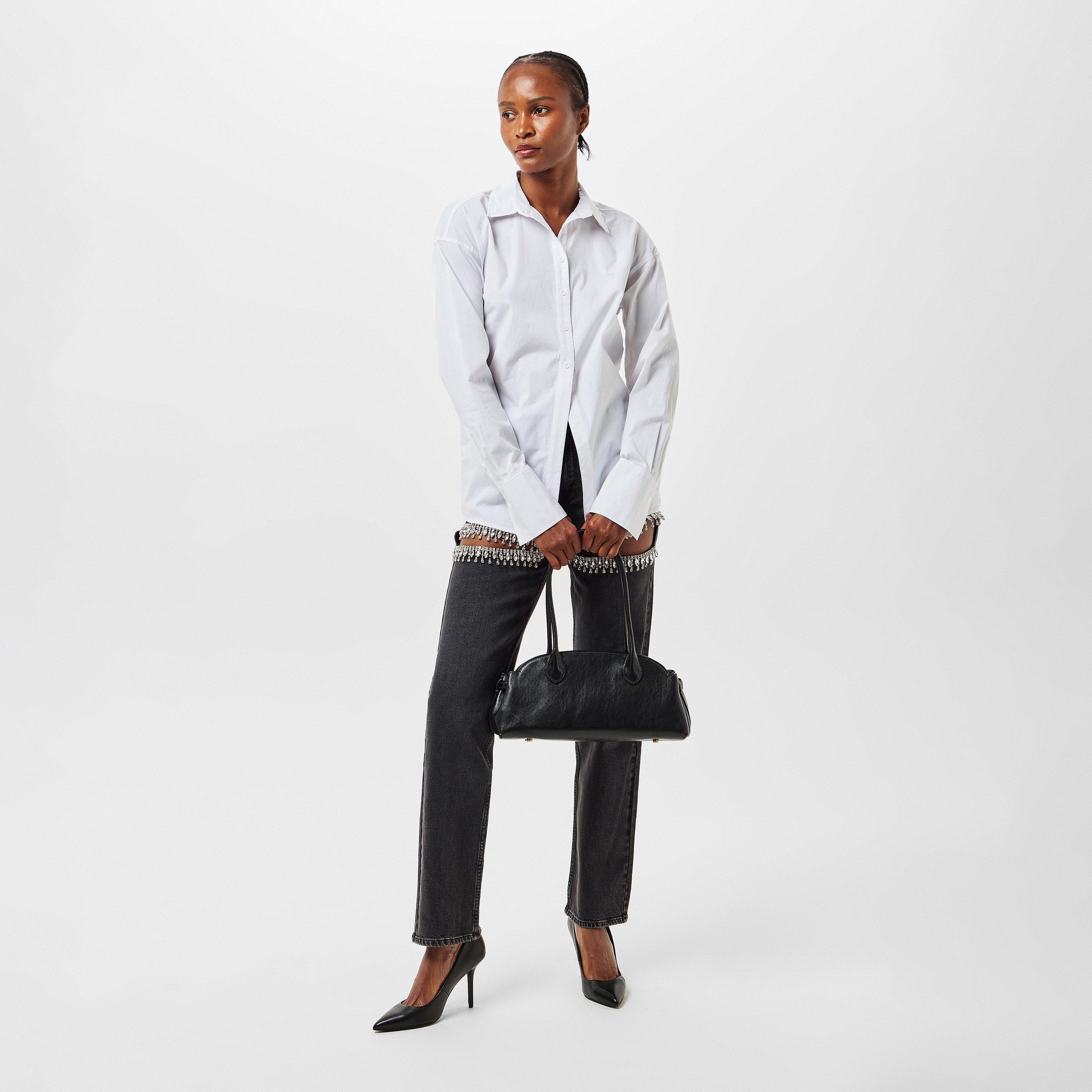 white001 - Good American - Women's Tie Long-Sleeve Plain Shirt - 6