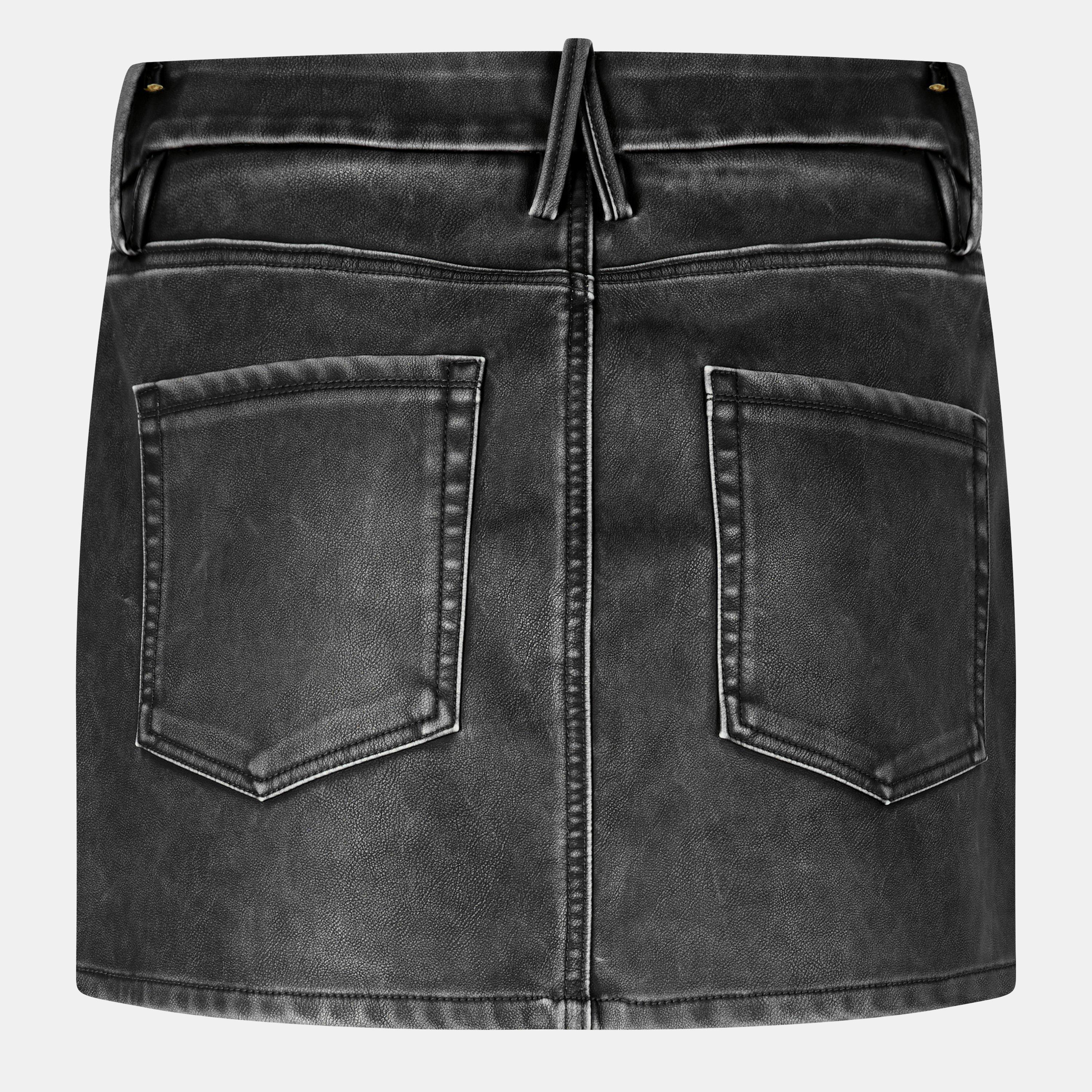 black001 - Good American - Women's Leather Mini Skirt - 2