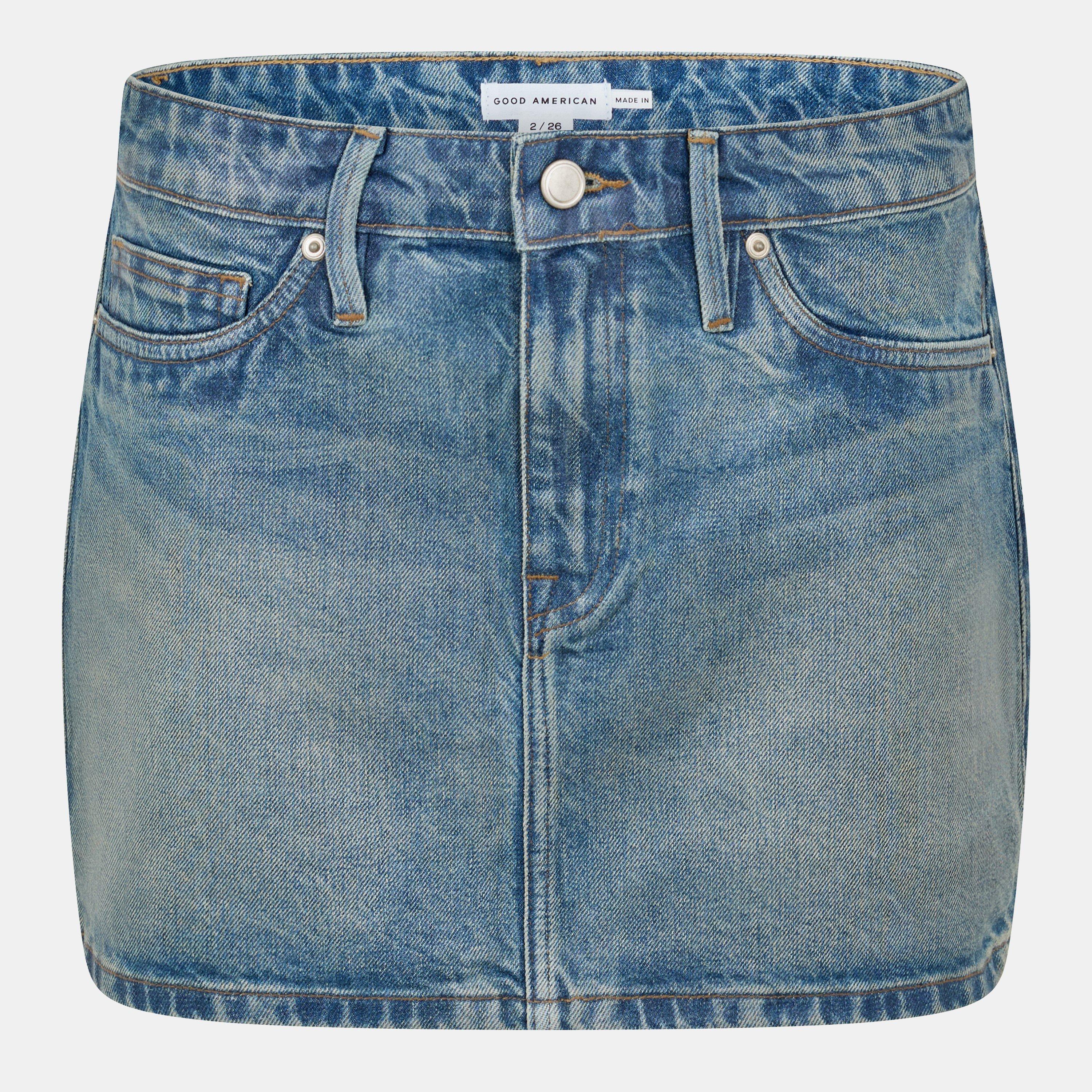 indigo927 - Good American - Women's Mini Five-Pocket Denim Skirt - 1