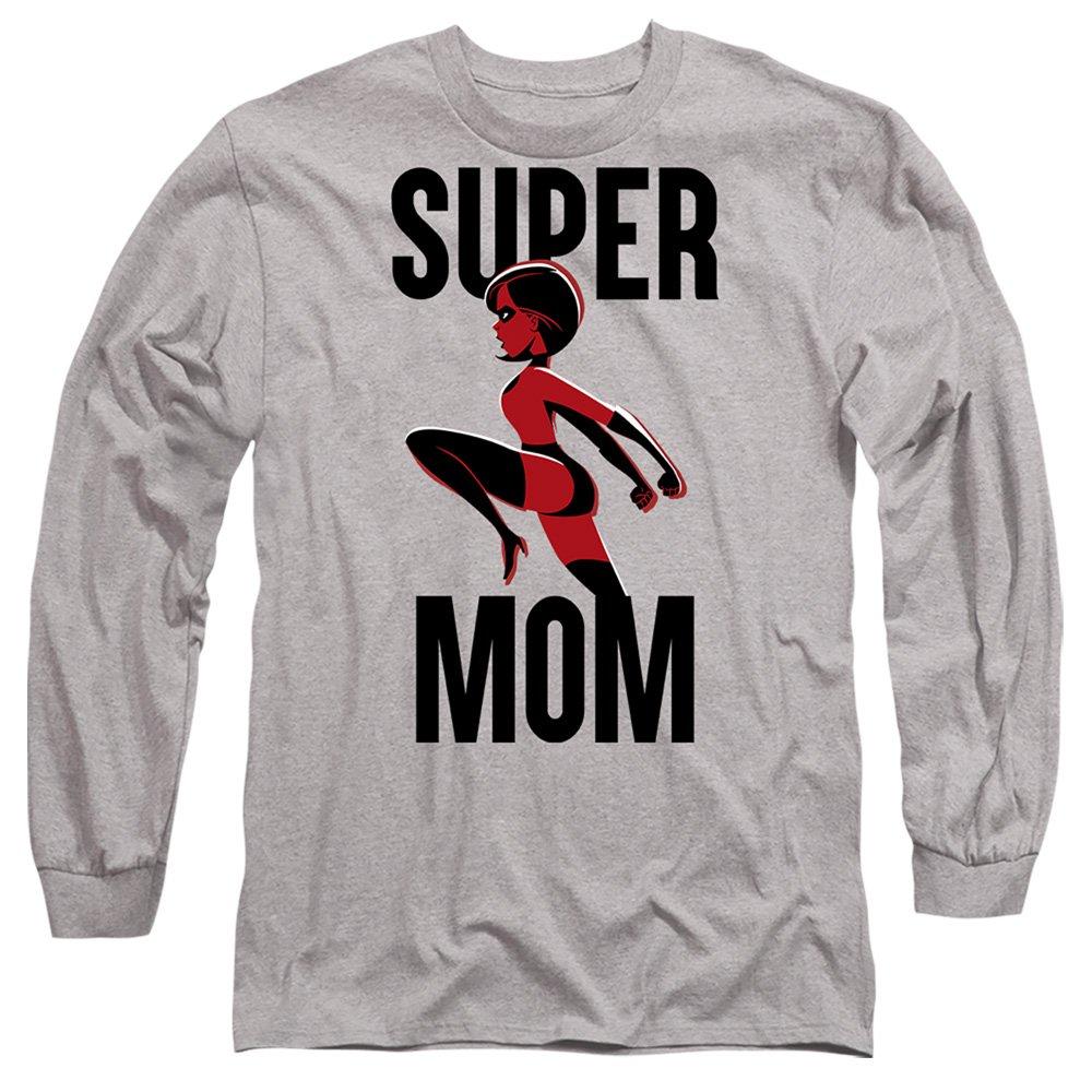 Light Grey - Disney - The Incredibles Super Mom Long Sleeve T-Shirt Ath - 1