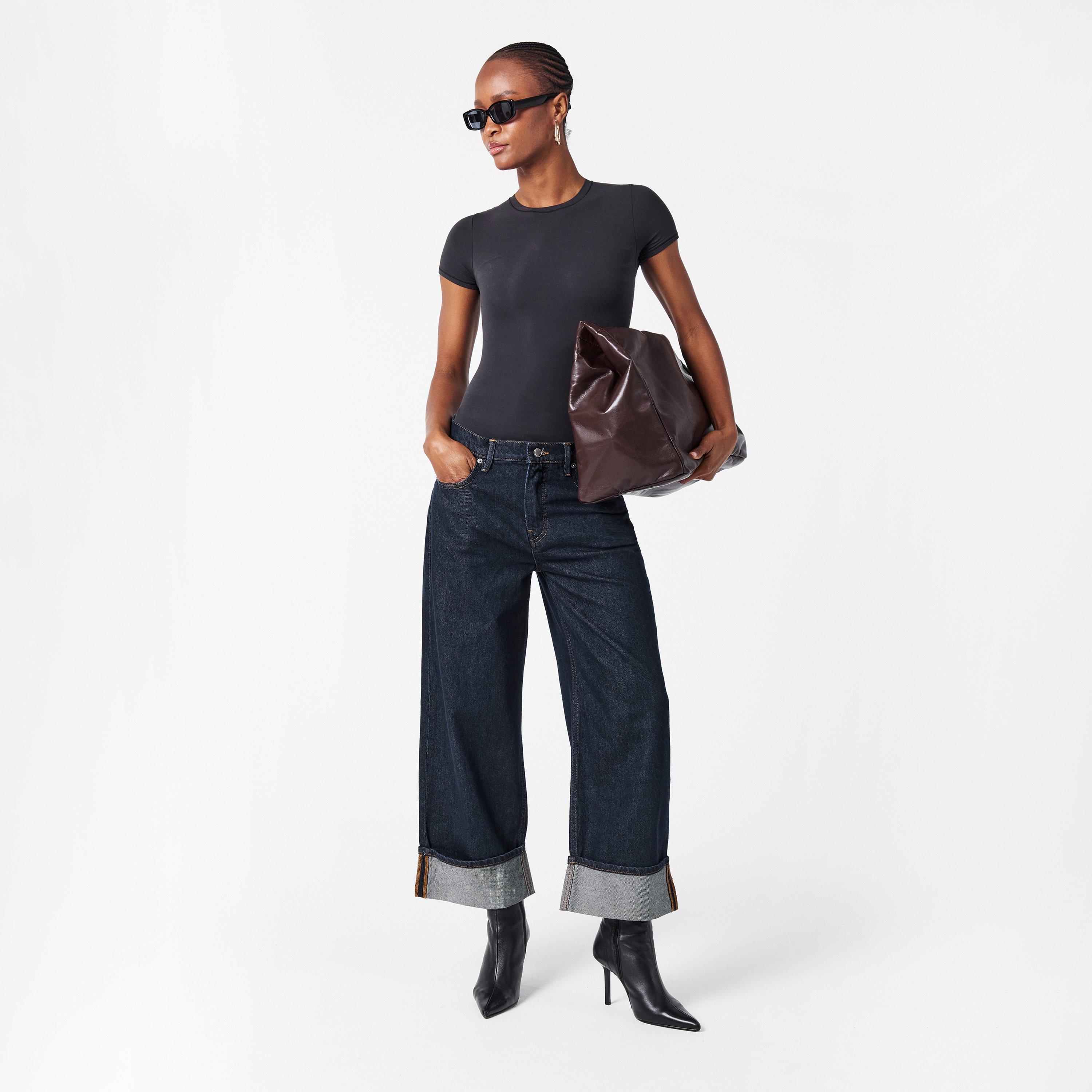 indigo1006 - Good American - Women's Baggy Cuffed Wide Leg Jeans - 6