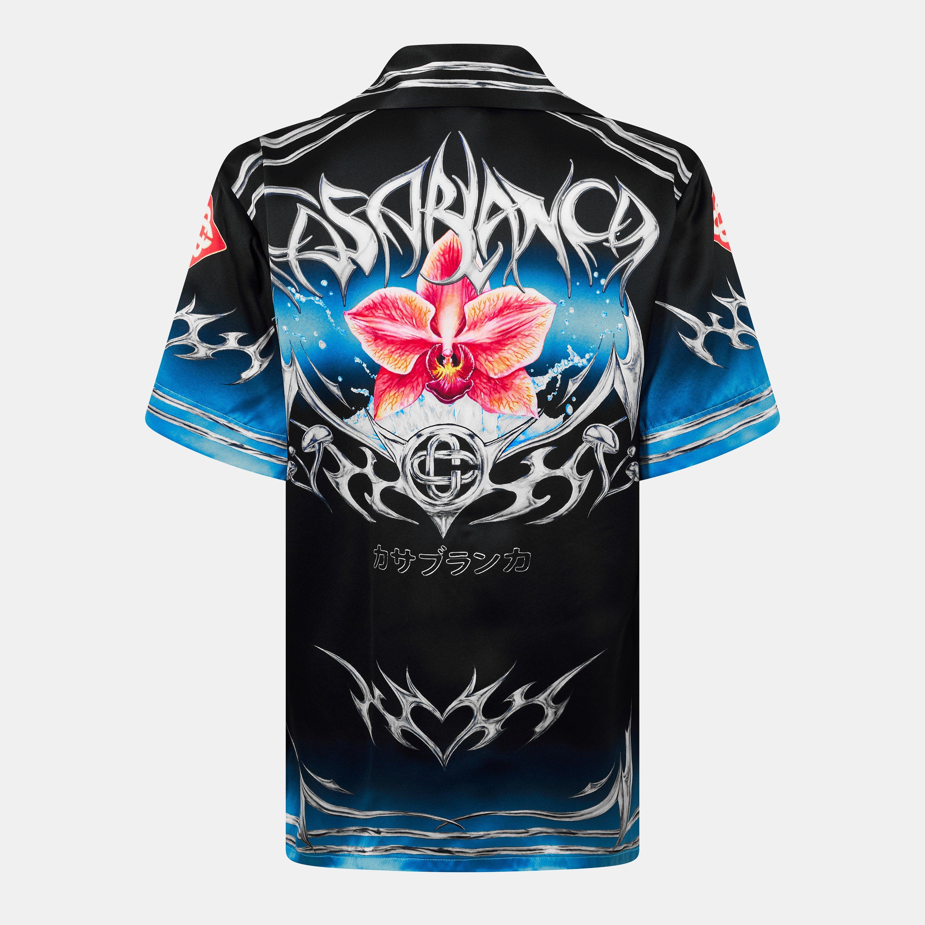 Blue - Casablanca - Women's Blade Short Sleeve Relaxed Fit Bowling Shirt - 2