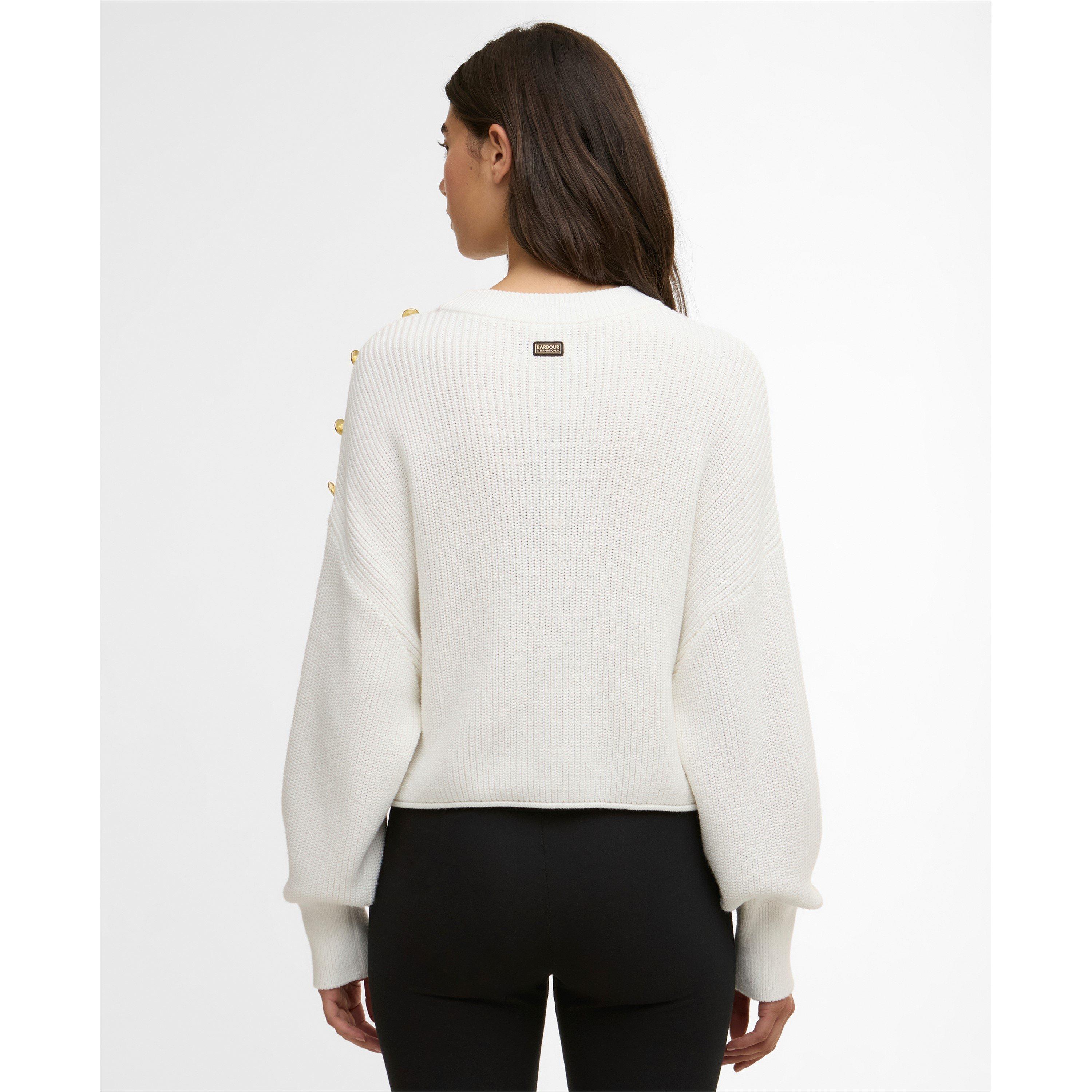 Off White - Barbour International - Womens Alexis Crew-Neck Jumper - 3