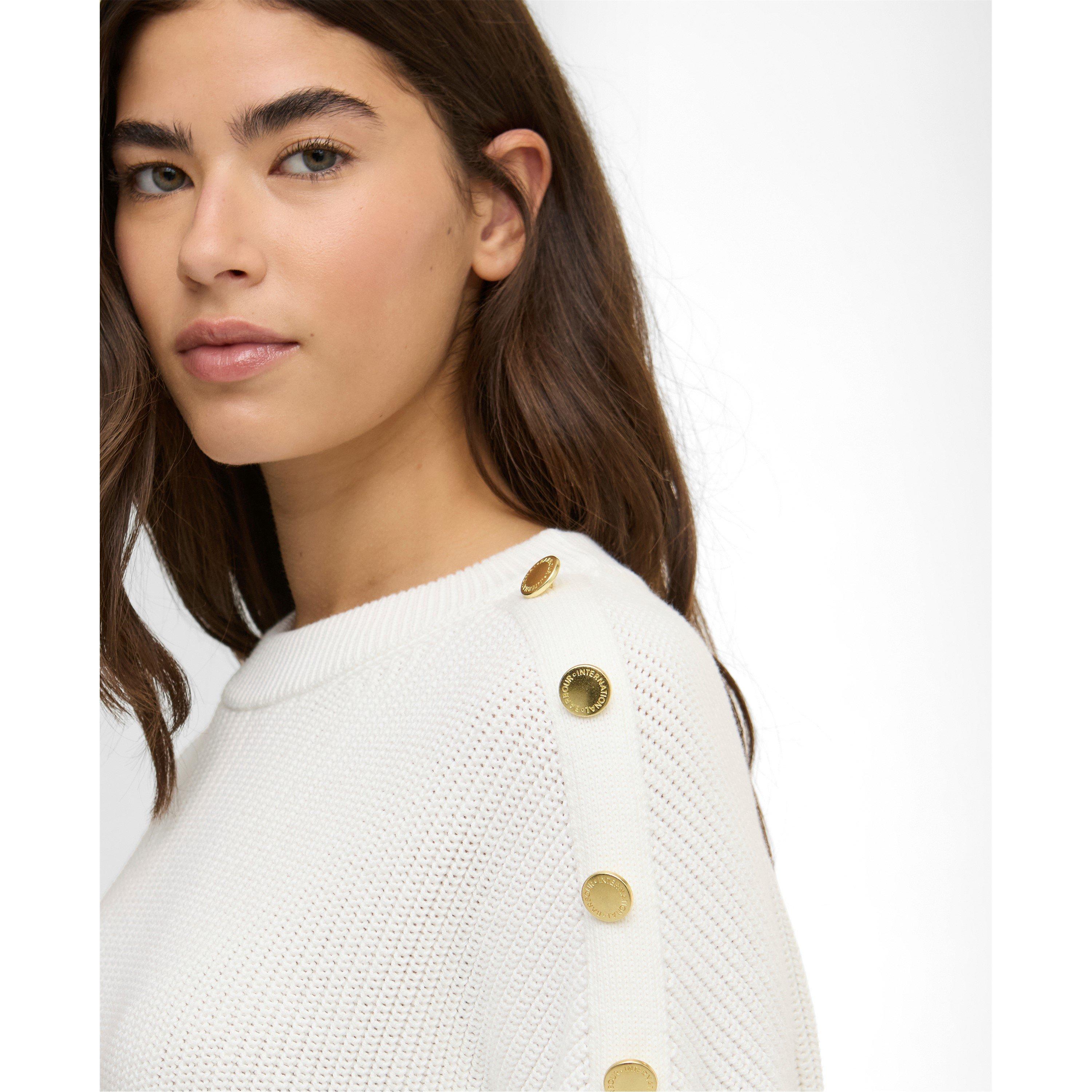 Off White - Barbour International - Womens Alexis Crew-Neck Jumper - 4