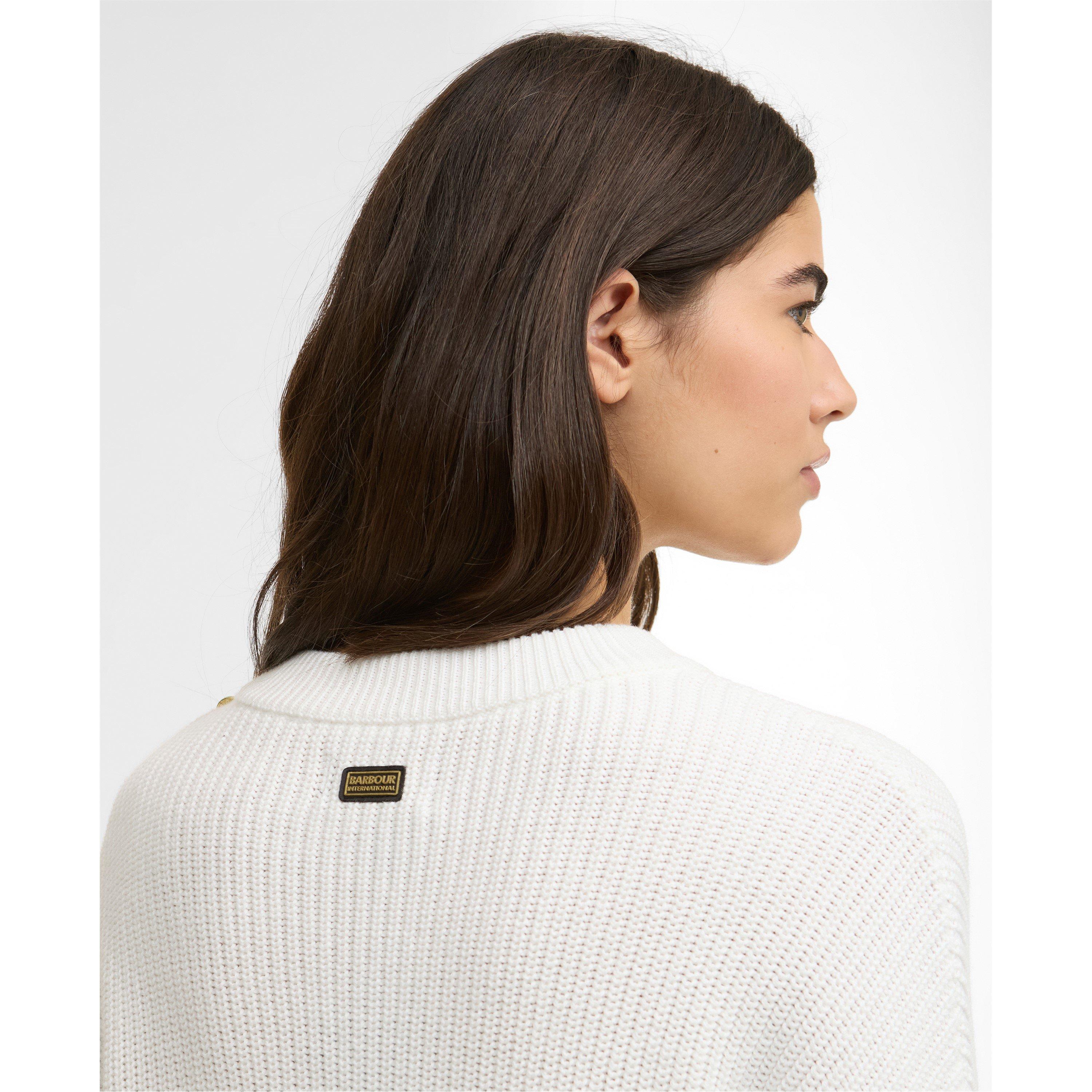 Off White - Barbour International - Womens Alexis Crew-Neck Jumper - 5