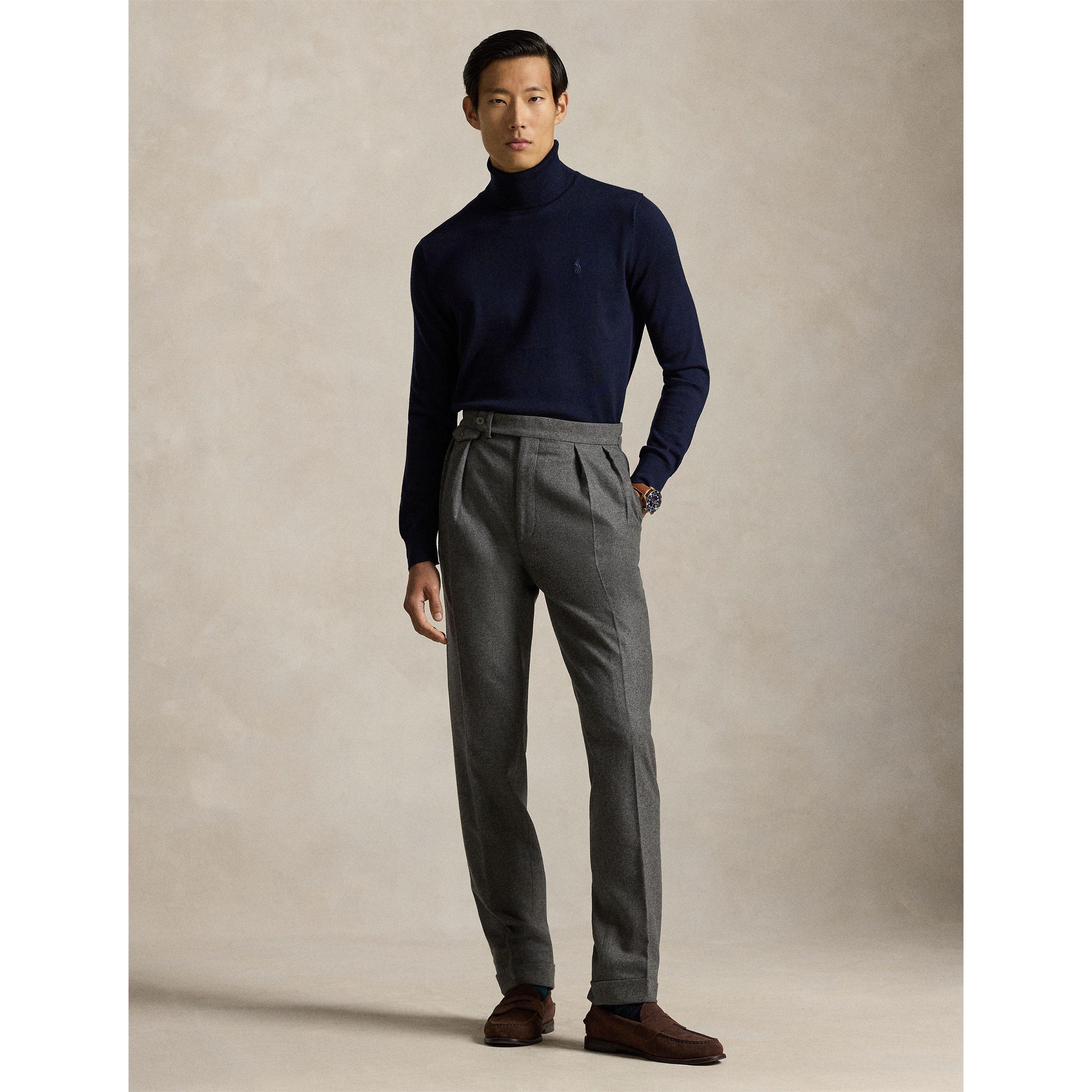 Hunter Navy - Polo Ralph Lauren - Men's Merino Rollneck Jumper - 5