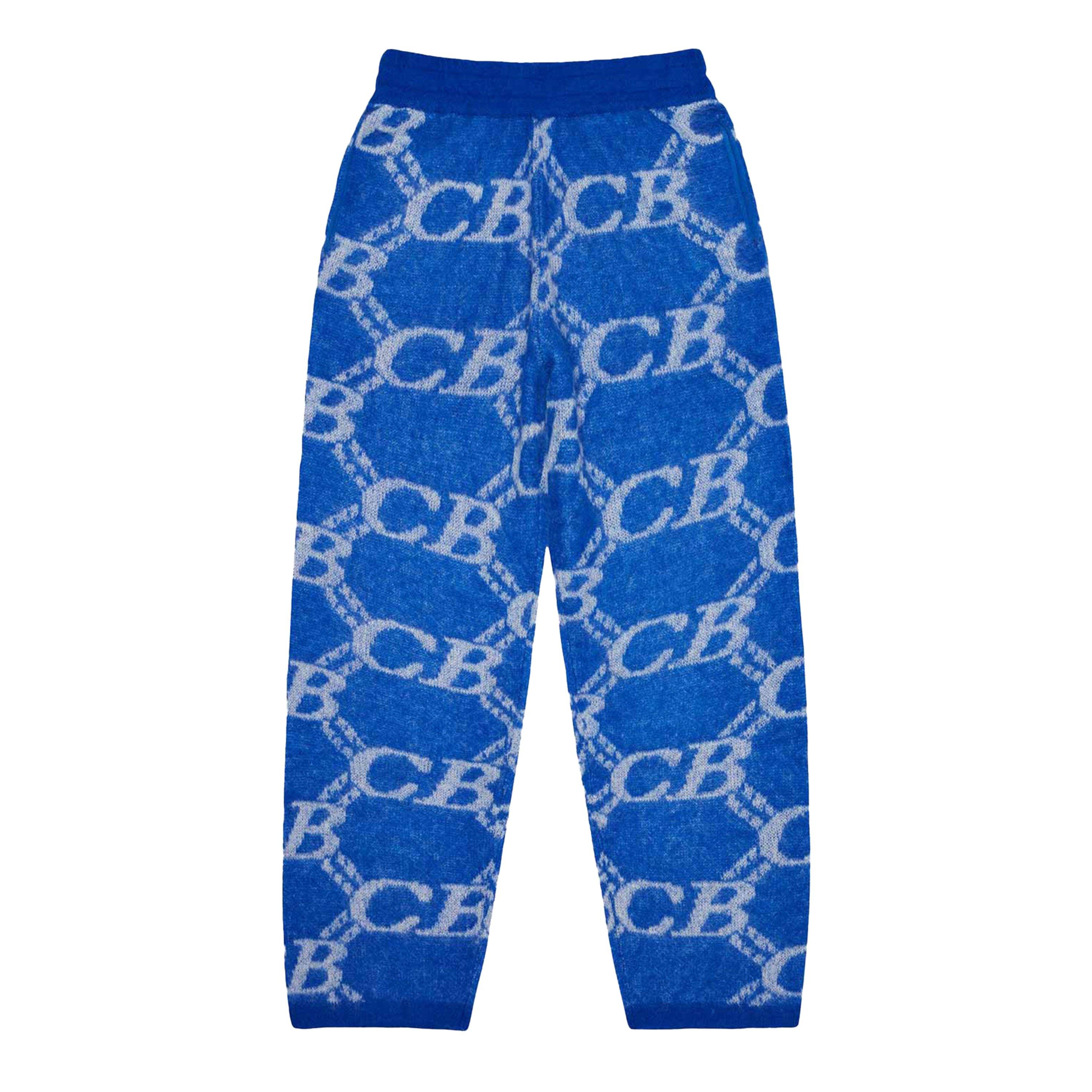 Cobalt Blue - Cole Buxton - Monogram Knit Trousers - 1