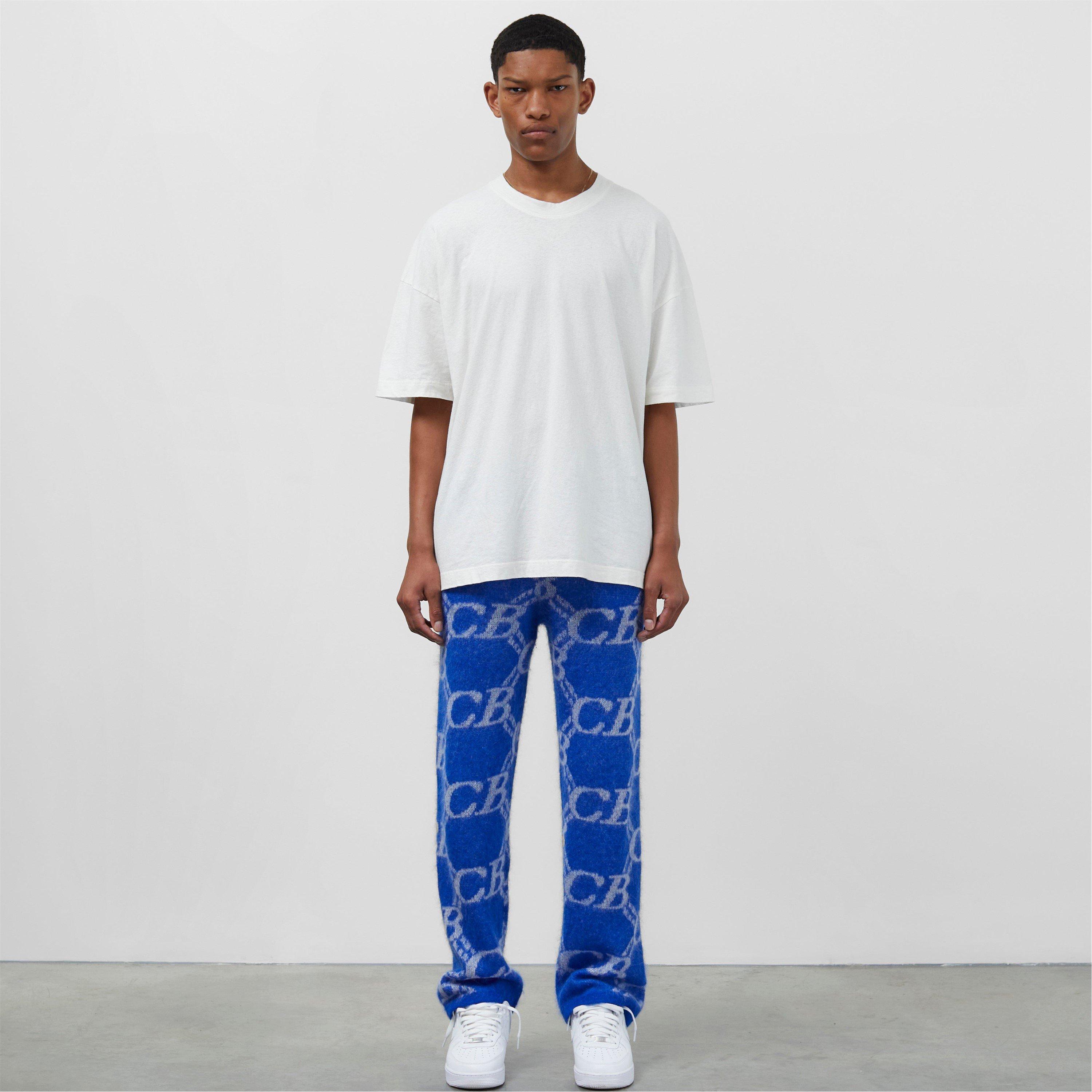 Cobalt Blue - Cole Buxton - Monogram Knit Trousers - 2
