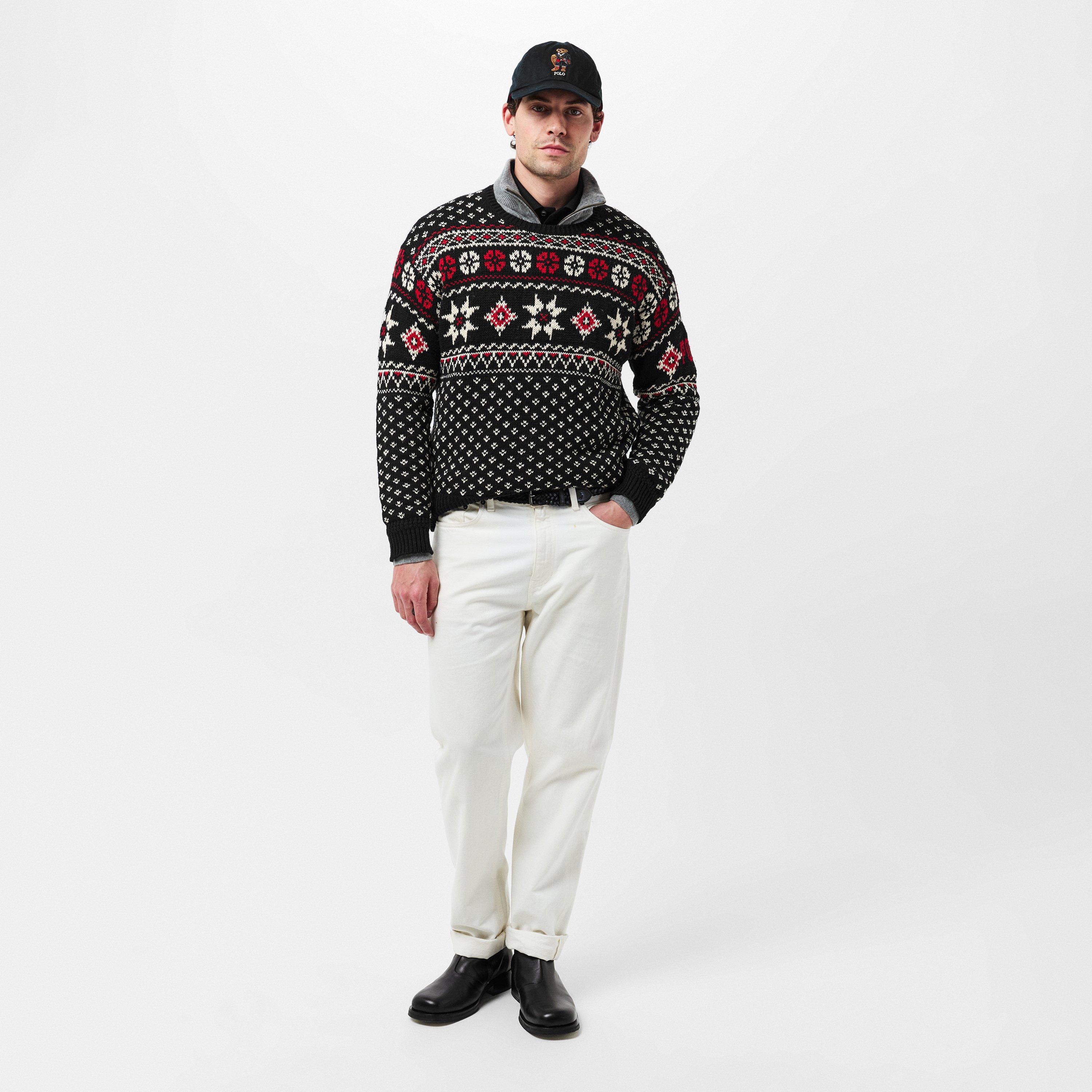 Black Combo - Polo Ralph Lauren - Men's Fairisle Cashmere Crew Neck Jumper - 6
