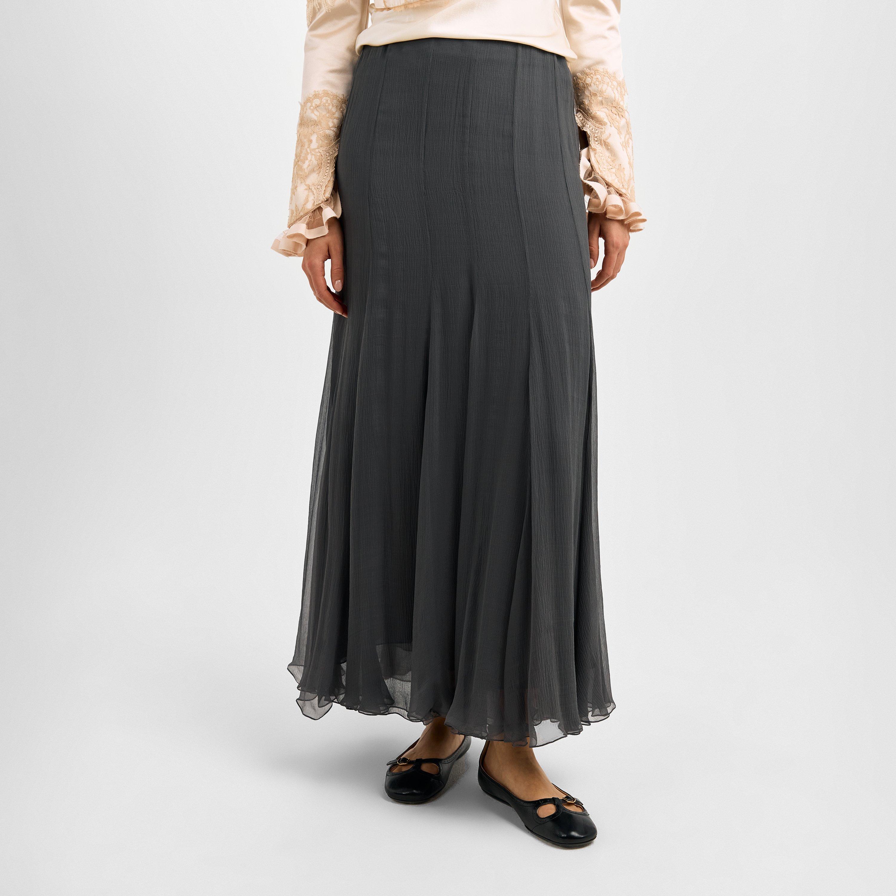 Pearly Black - Chloe - Womens Silk Maxi Dress - 3