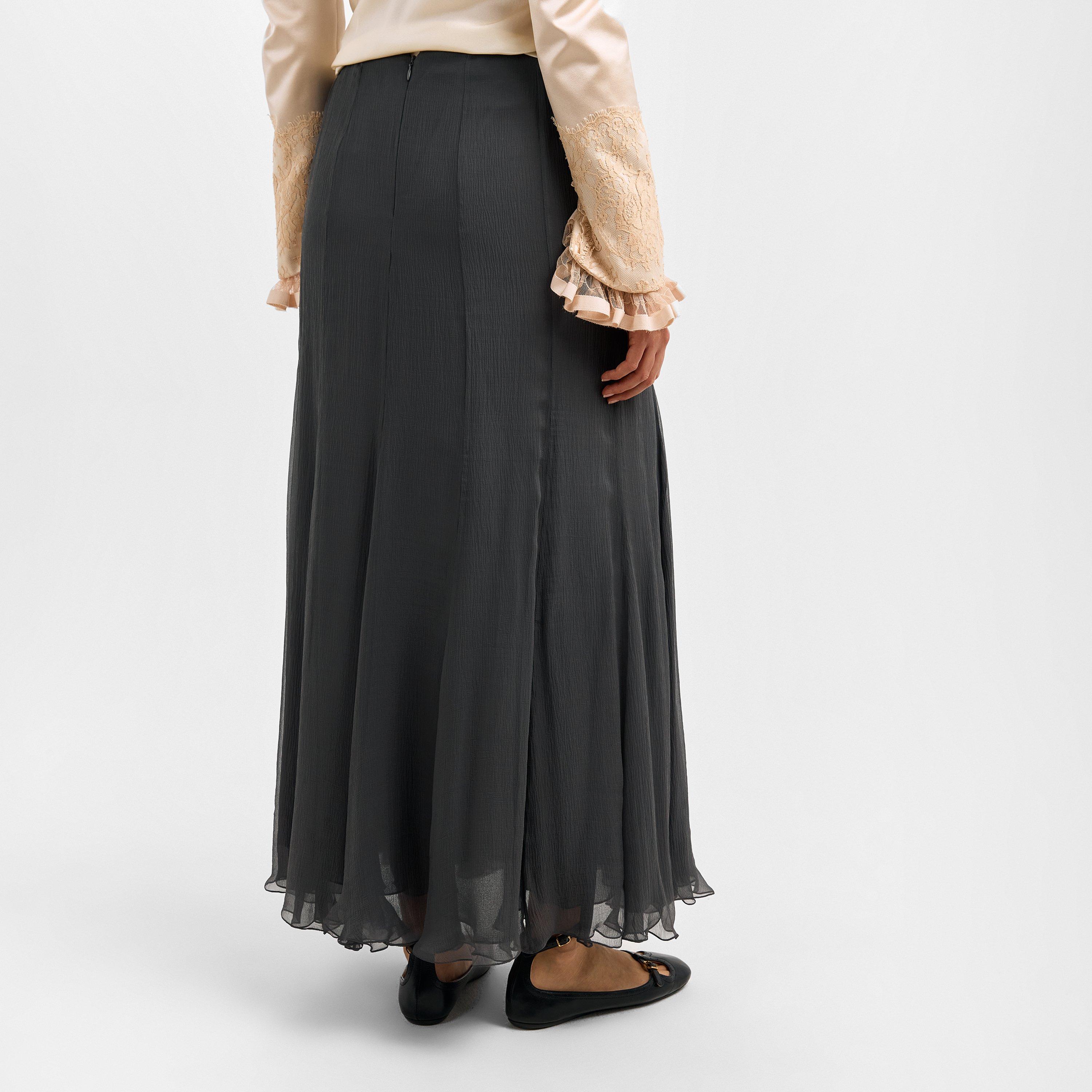 Pearly Black - Chloe - Womens Silk Maxi Dress - 4