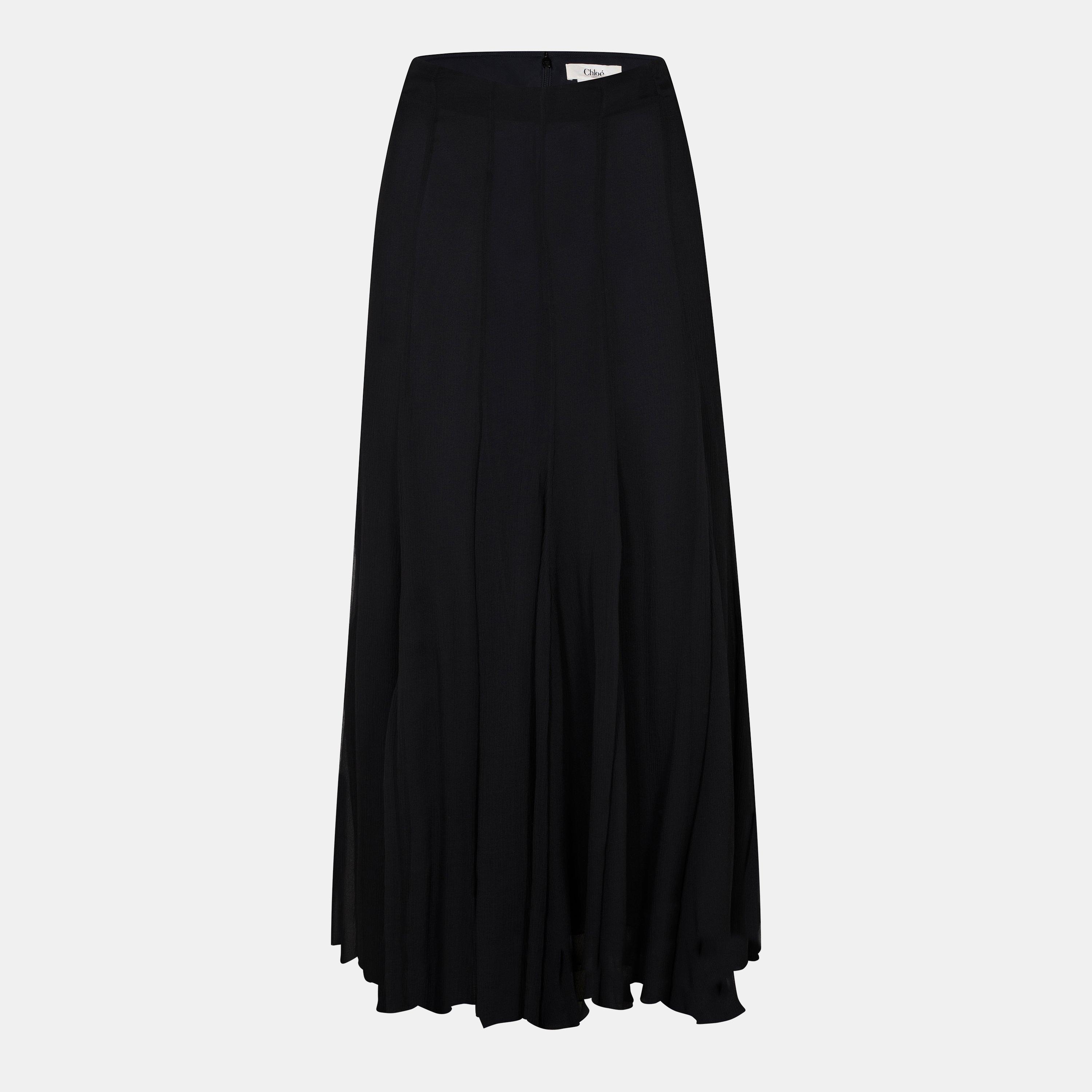 Black - Chloe - Womens Silk Maxi Dress - 1