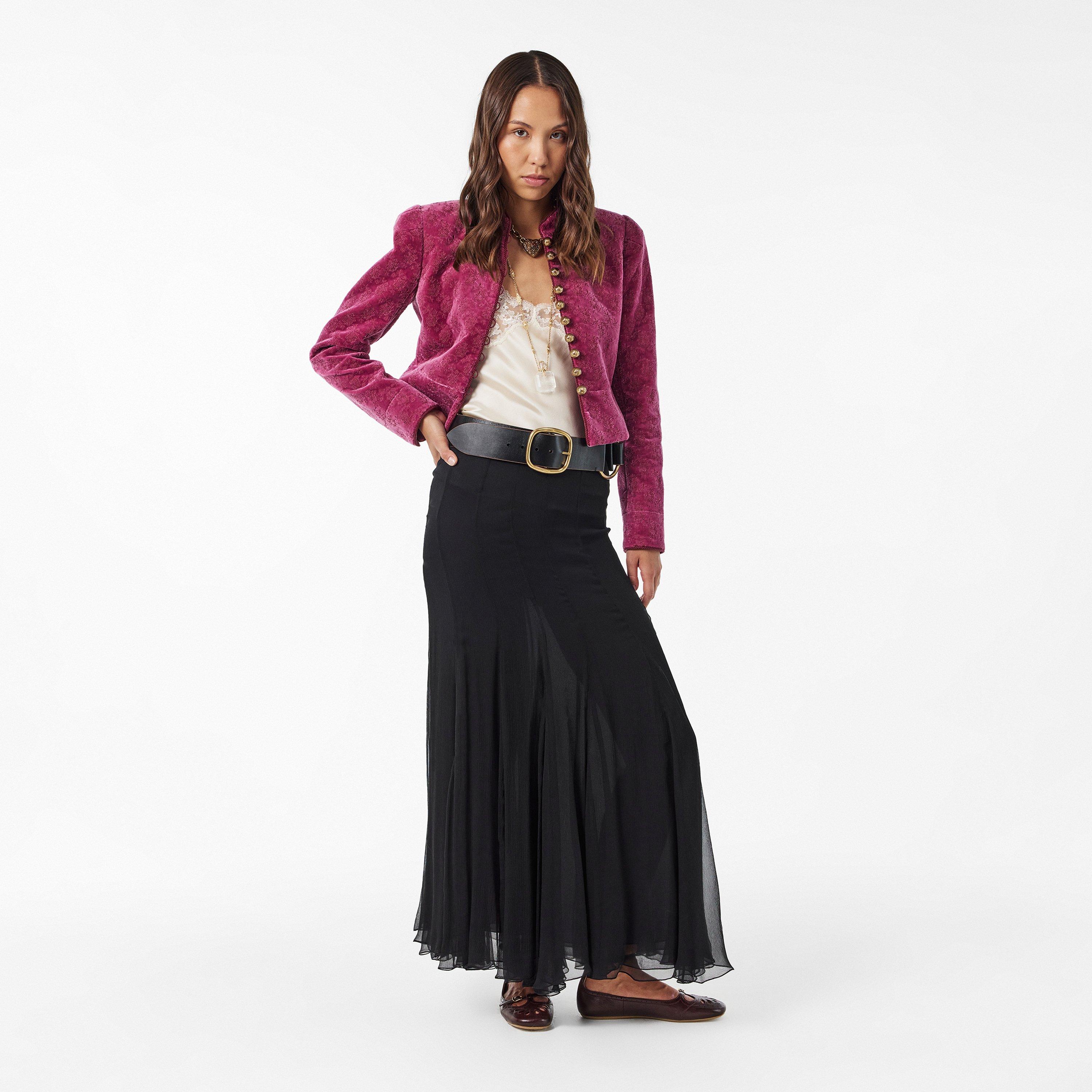 Black - Chloe - Womens Silk Maxi Dress - 6