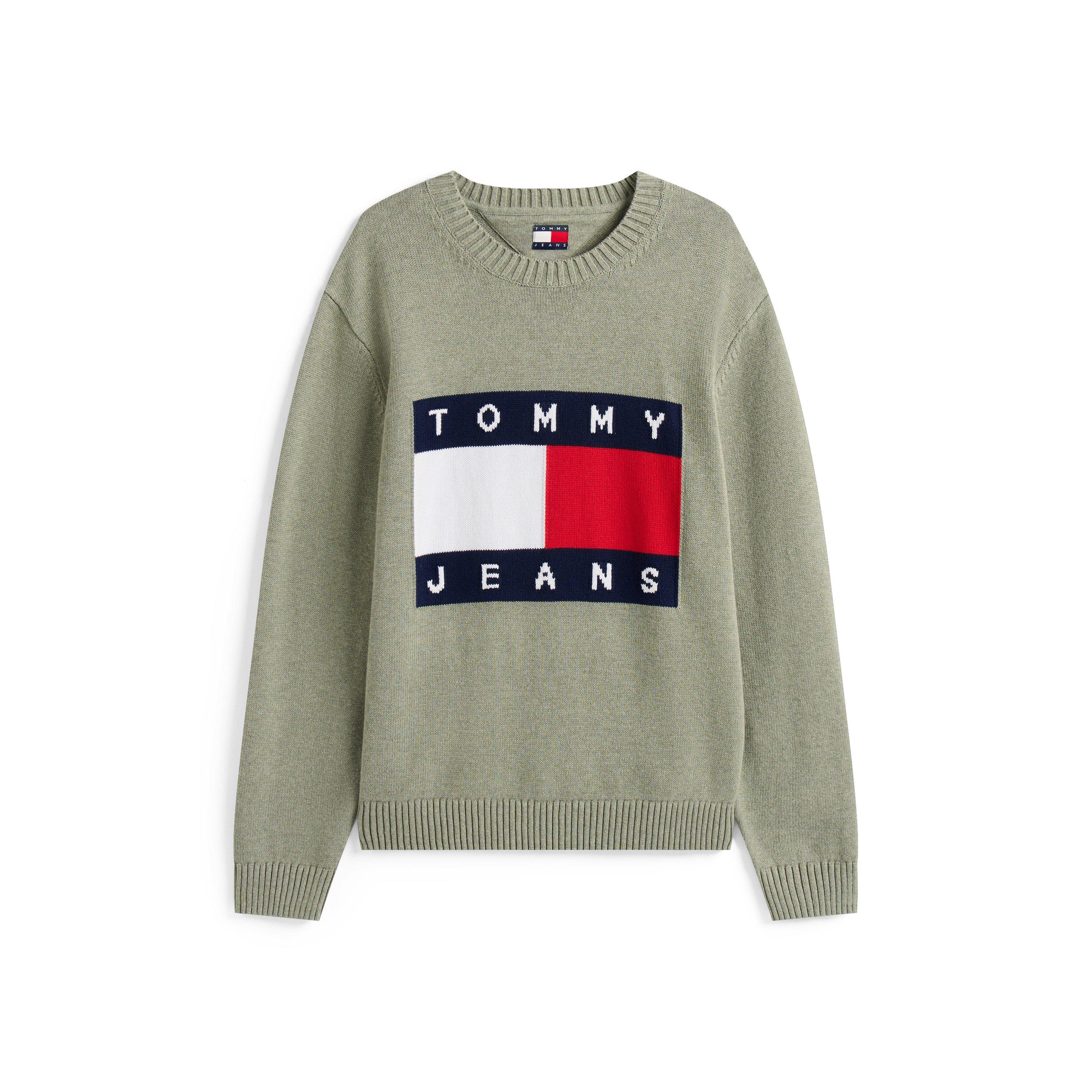 Tommy Jeans Men's Green Flag Crew Neck Jumper in Size M, Sports Direct - Image 2