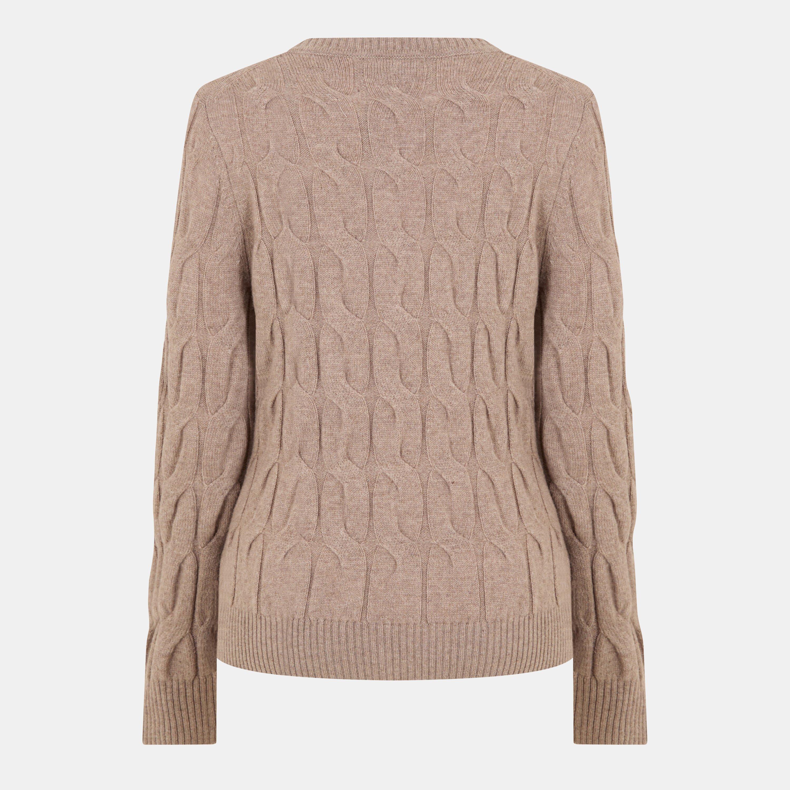 Heathered Taupe - Tommy Hilfiger - Women's Cable Knit Jumper - 2