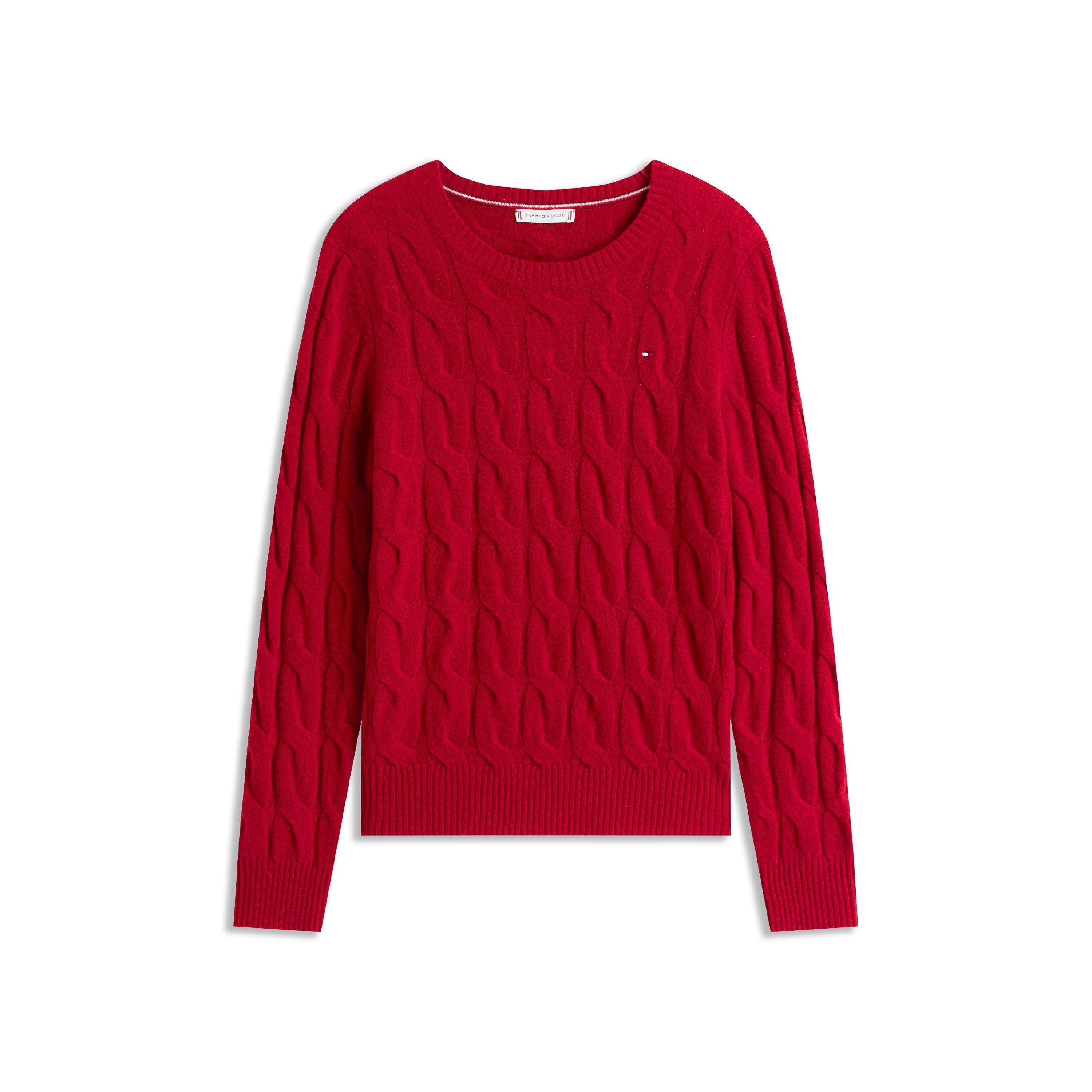 Tommy Hilfiger Women's Cable Knit Jumper - Regatta Red - 10 (S)