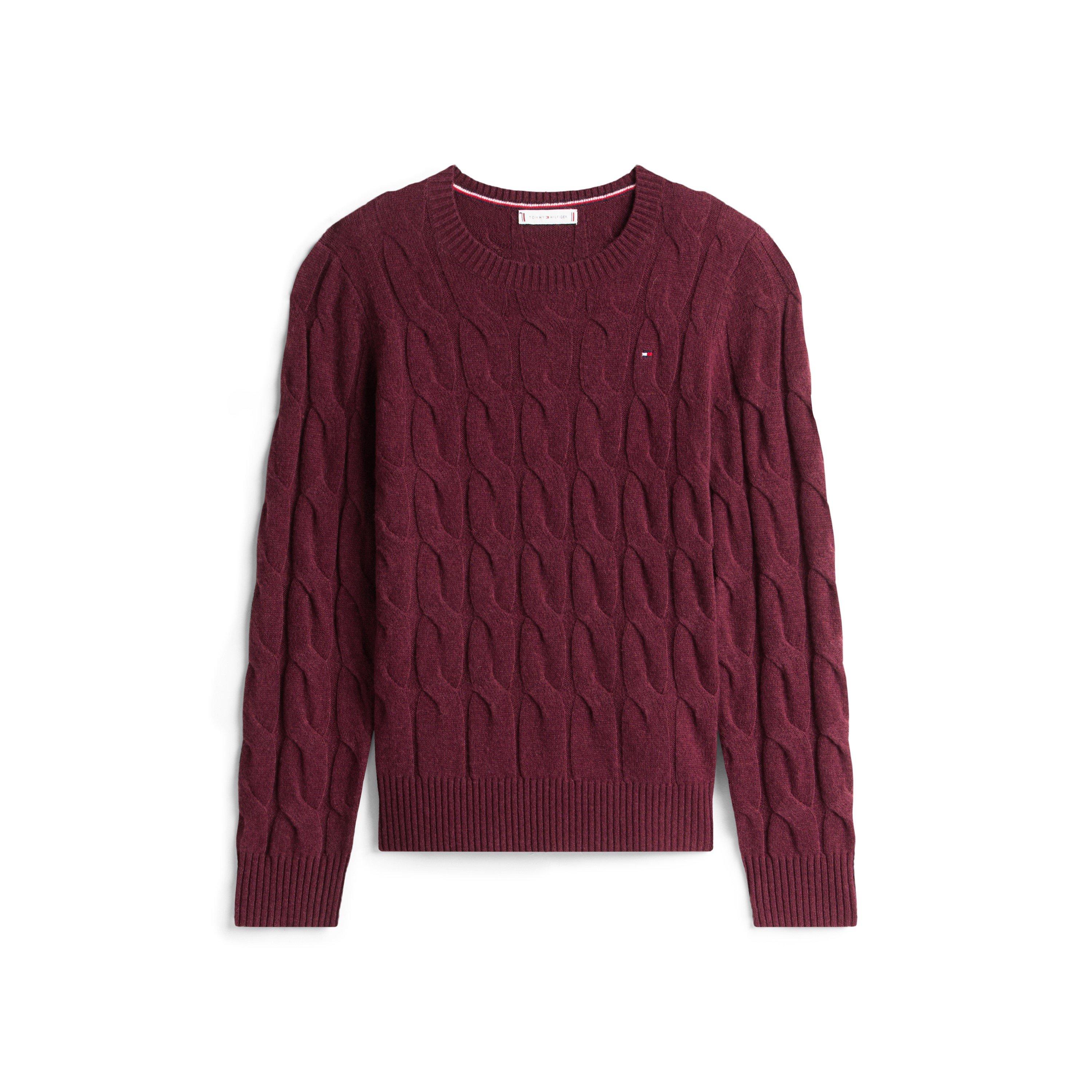 Tommy Hilfiger Women's Cable Knit Jumper - Deep Burgundy - 8 (XS)