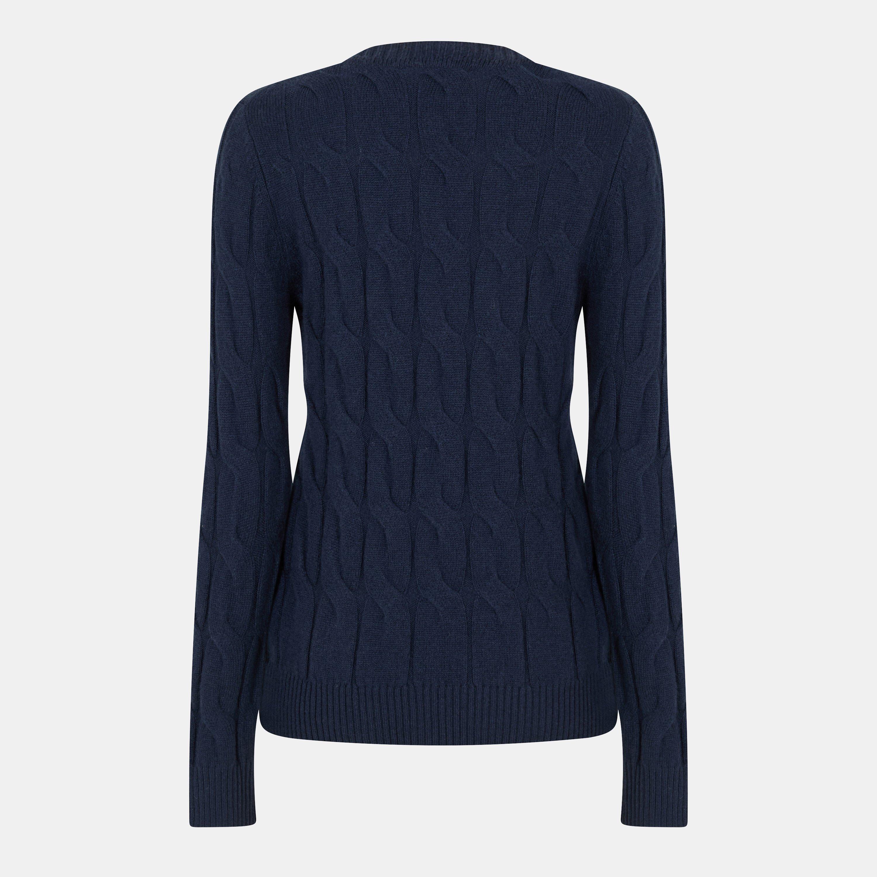 Dark Night Navy - Tommy Hilfiger - Women's Cable Knit Jumper - 2