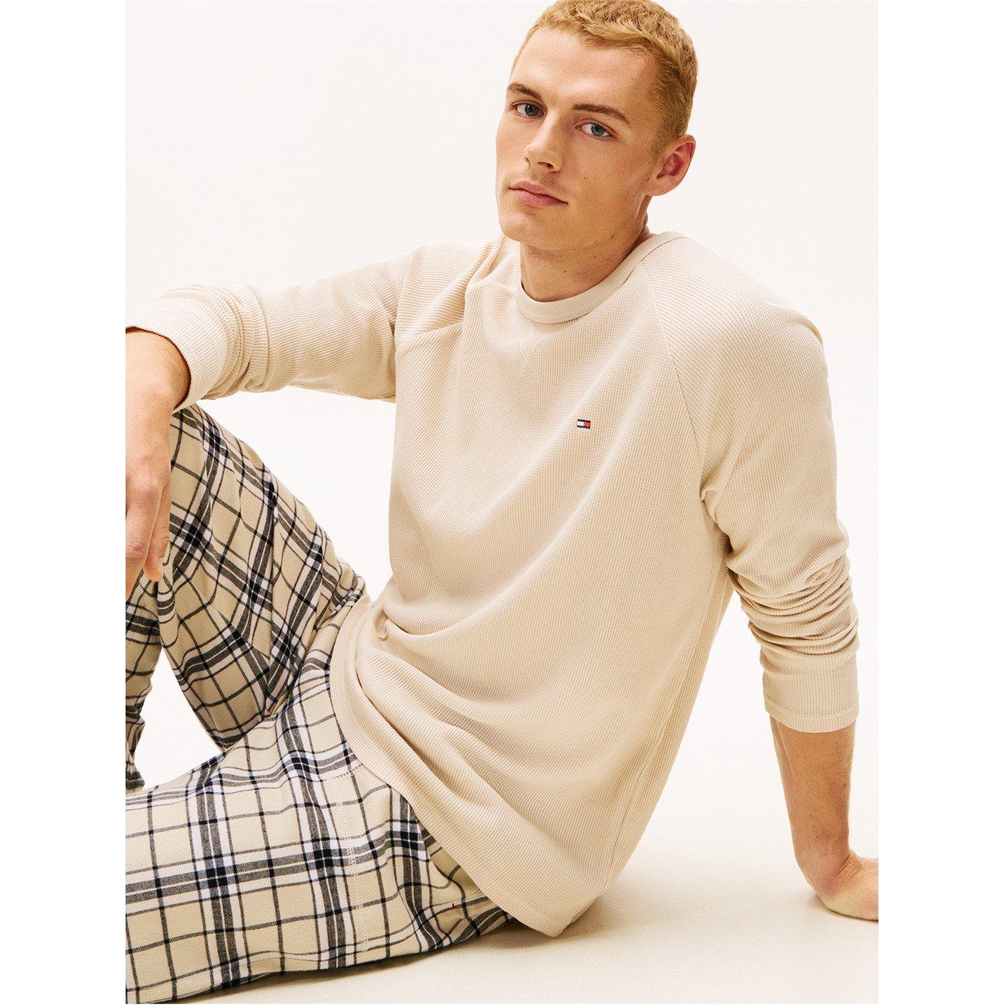 Cream/Tartan - Tommy Hilfiger - Long Sleeve Pyjama Set - 5