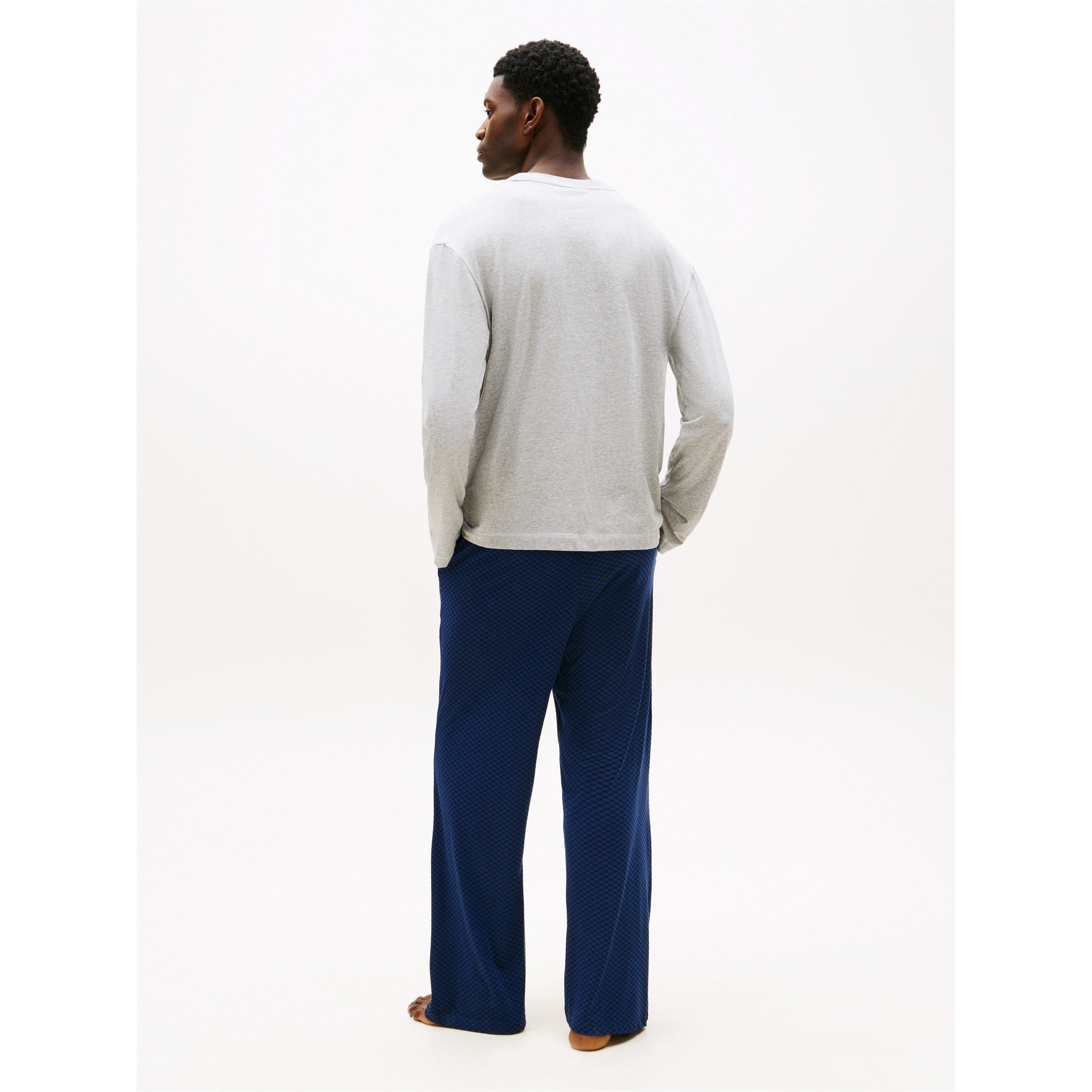 Gry/Blu AOP - Tommy Hilfiger - Long Sleeve Pyjama Set - 2