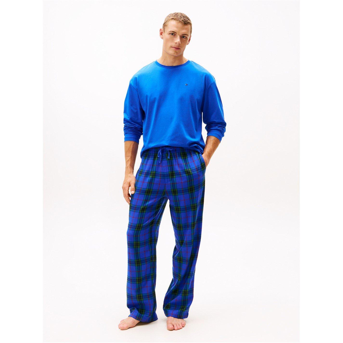 Blu/BluTartan - Tommy Hilfiger - Men's Long Sleeve Pyjama Set - 1