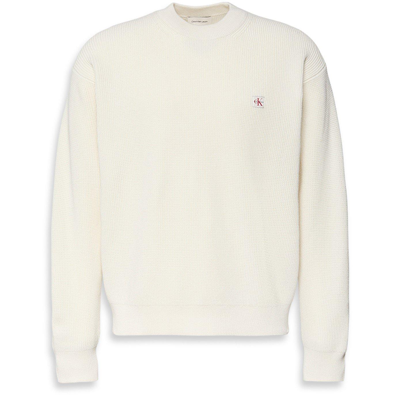 Calvin Klein Jeans Men's Ckj Waffle Crew Neck Jumper - Tofu - L