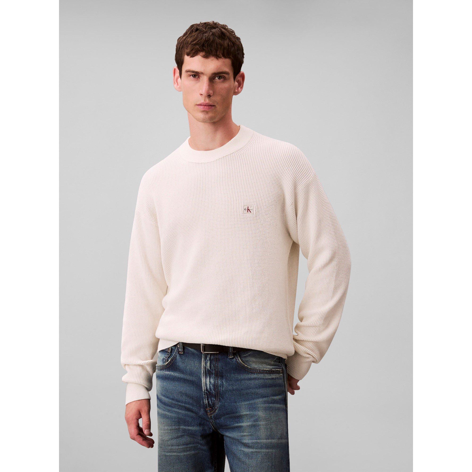 Tofu - Calvin Klein Jeans - Men's CKJ Waffle Crew Neck Jumper - 2