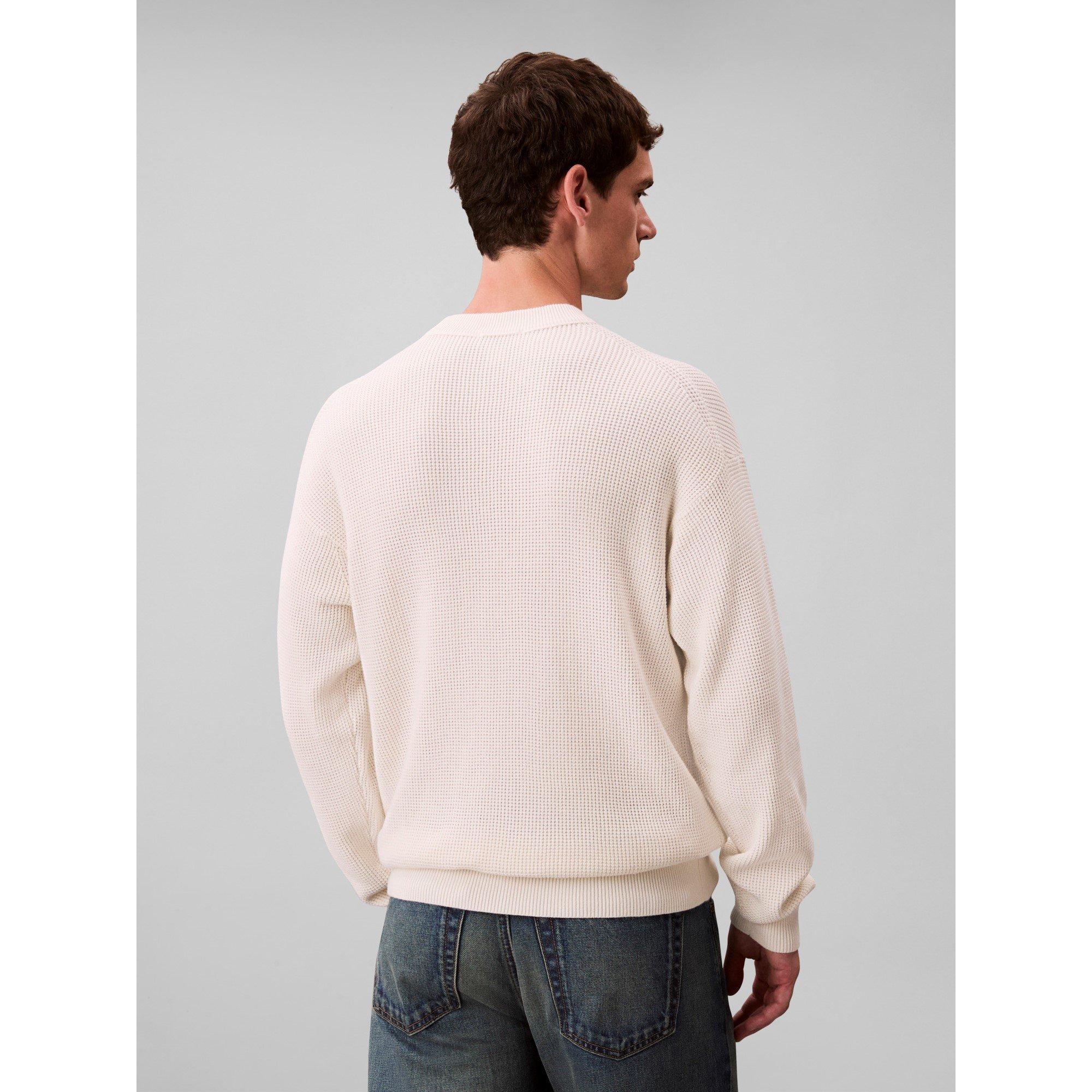 Tofu - Calvin Klein Jeans - Men's CKJ Waffle Crew Neck Jumper - 3