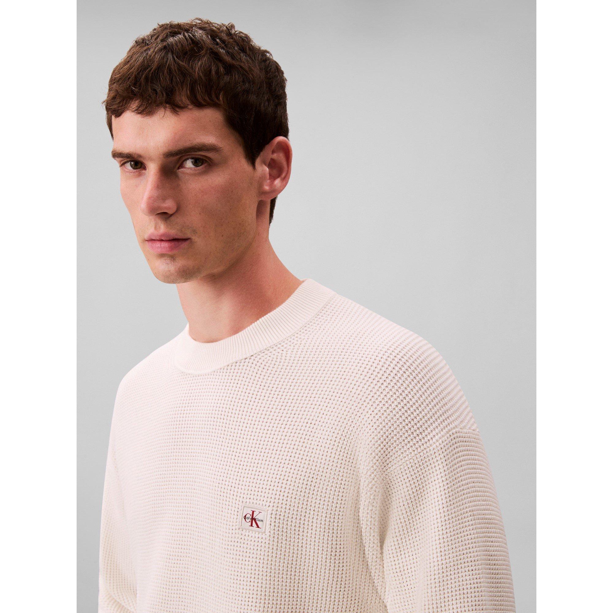 Tofu - Calvin Klein Jeans - Men's CKJ Waffle Crew Neck Jumper - 4