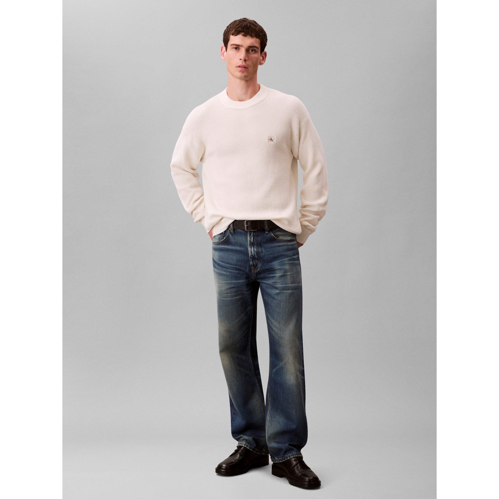 Tofu - Calvin Klein Jeans - Men's CKJ Waffle Crew Neck Jumper - 5
