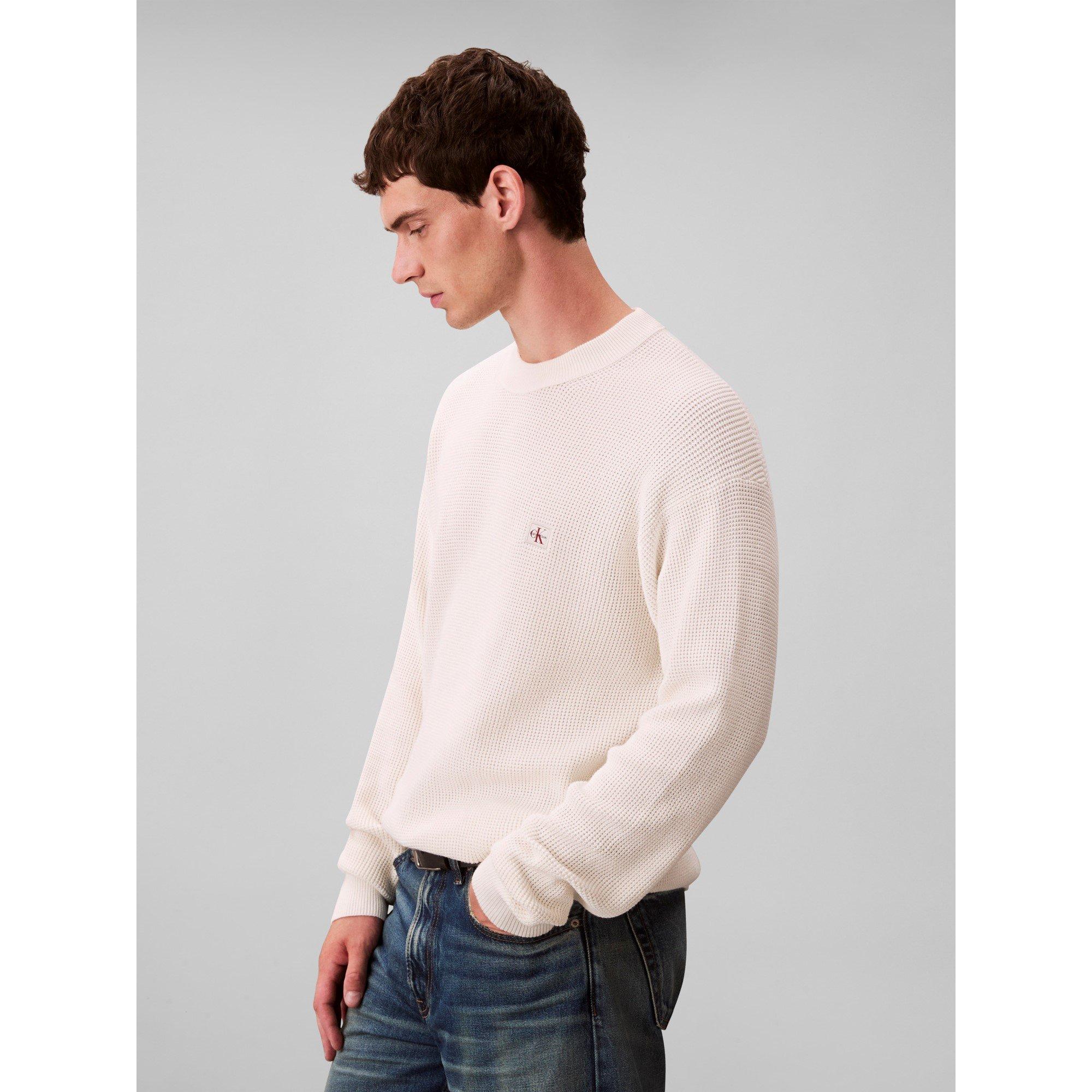Tofu - Calvin Klein Jeans - Men's CKJ Waffle Crew Neck Jumper - 6