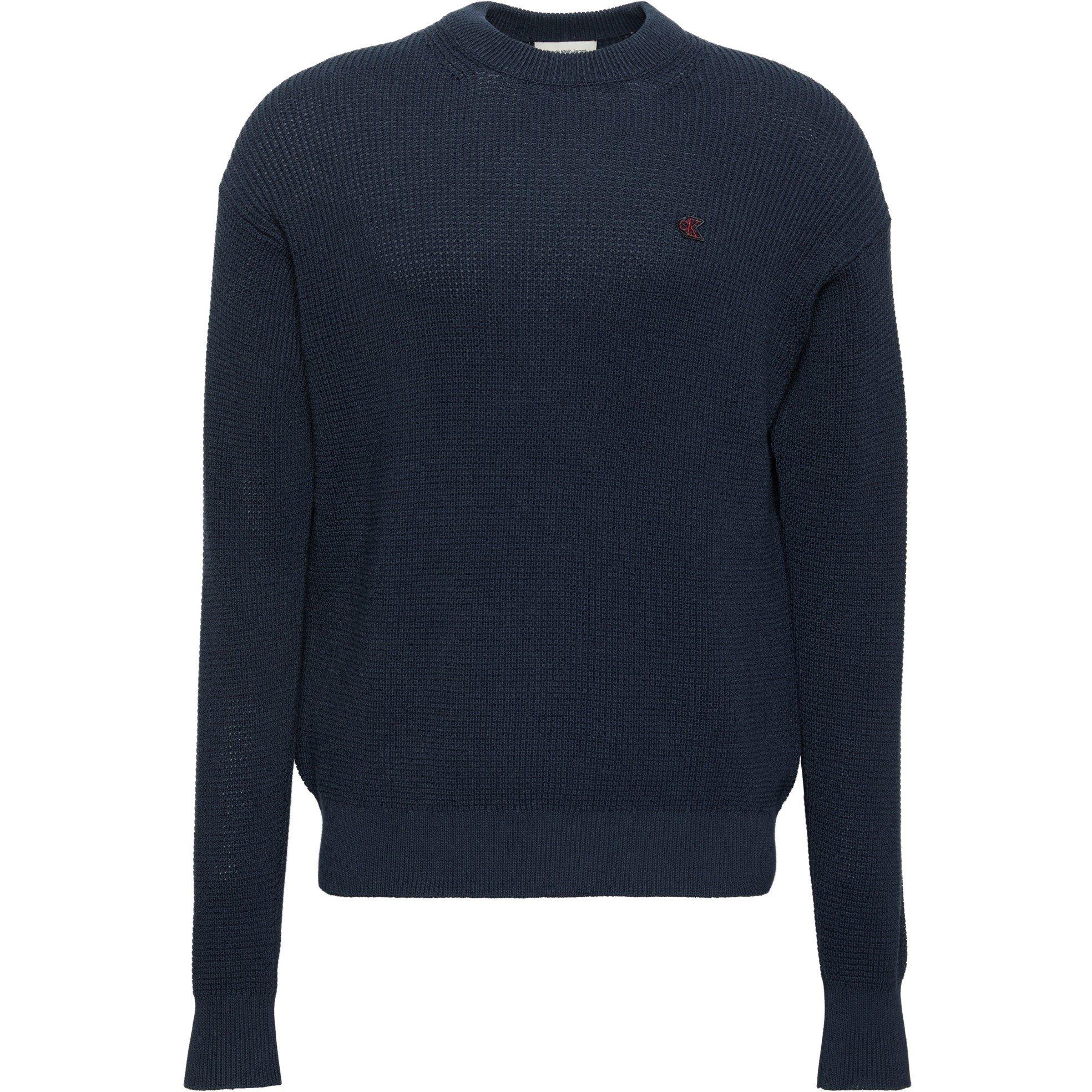 Calvin Klein Jeans Men's Ckj Waffle Crew Neck Jumper - Dark Sapphire - S