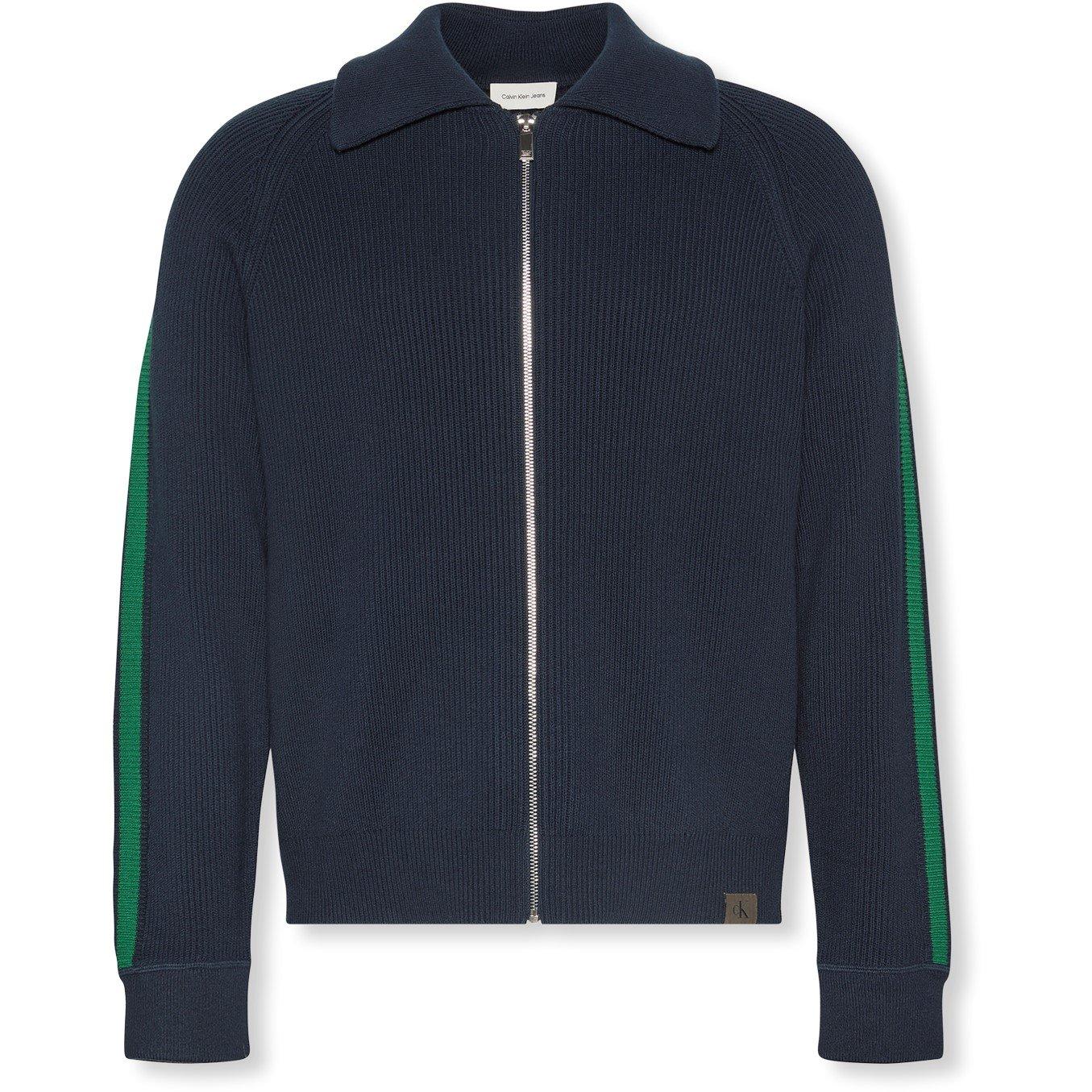 Dk Sapphire CEF - Calvin Klein Jeans - Men's Knitted Full-Zip Cardigan