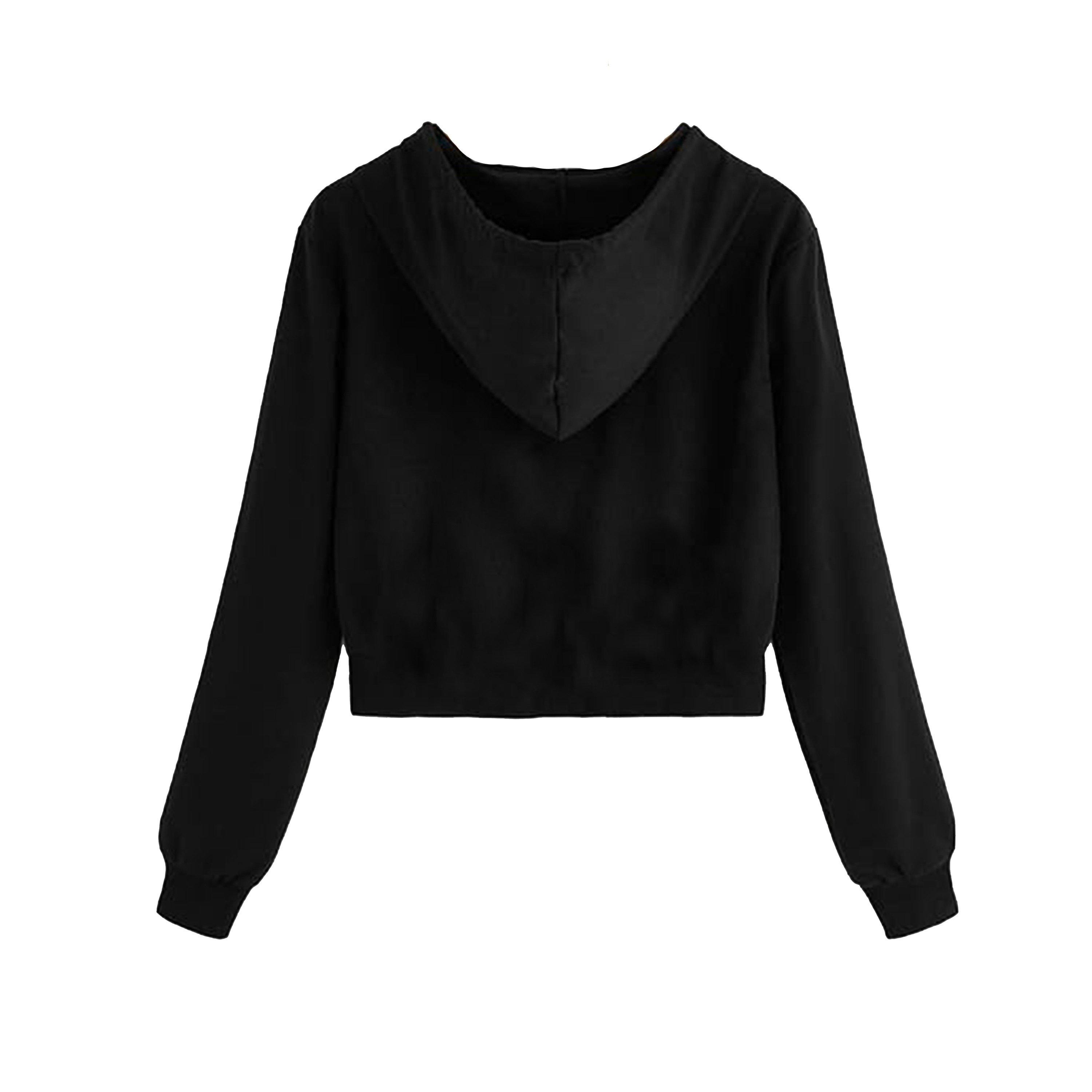 Black - Miso - Women's Cropped Hoodie - 2