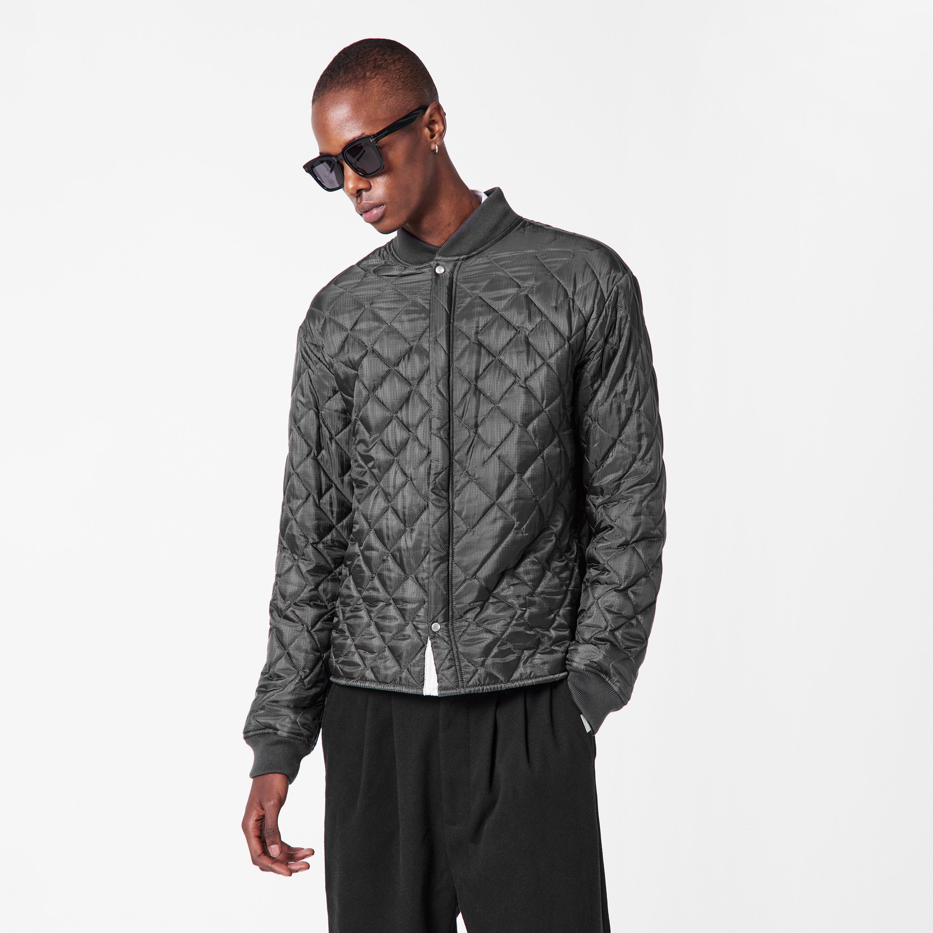 Anthracite - Maison Margiela - Men's Reversible Ribbed Collar and Cuffs Bomber Jacket - 3