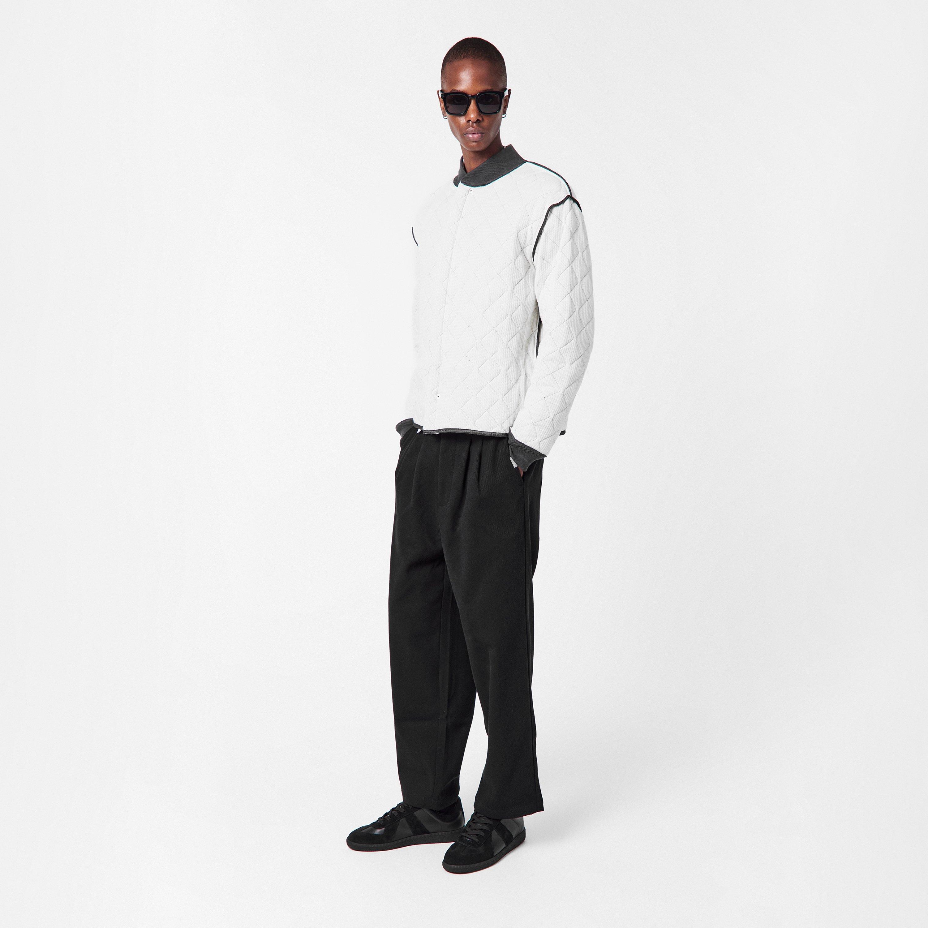 Anthracite - Maison Margiela - Men's Reversible Ribbed Collar and Cuffs Bomber Jacket - 7