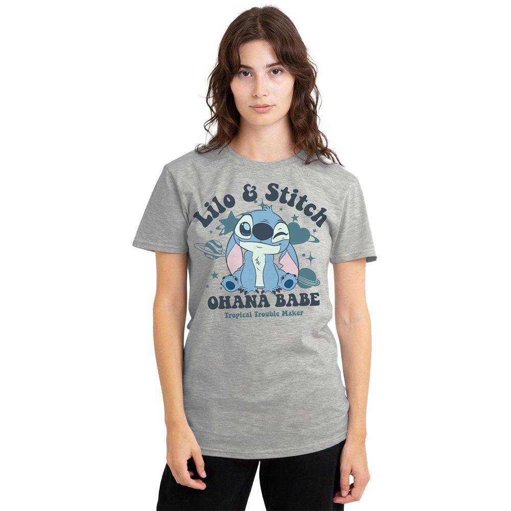Grey - Disney - Lilo And Stitch Ohana Babe Classic T Shirt Heathe - 1
