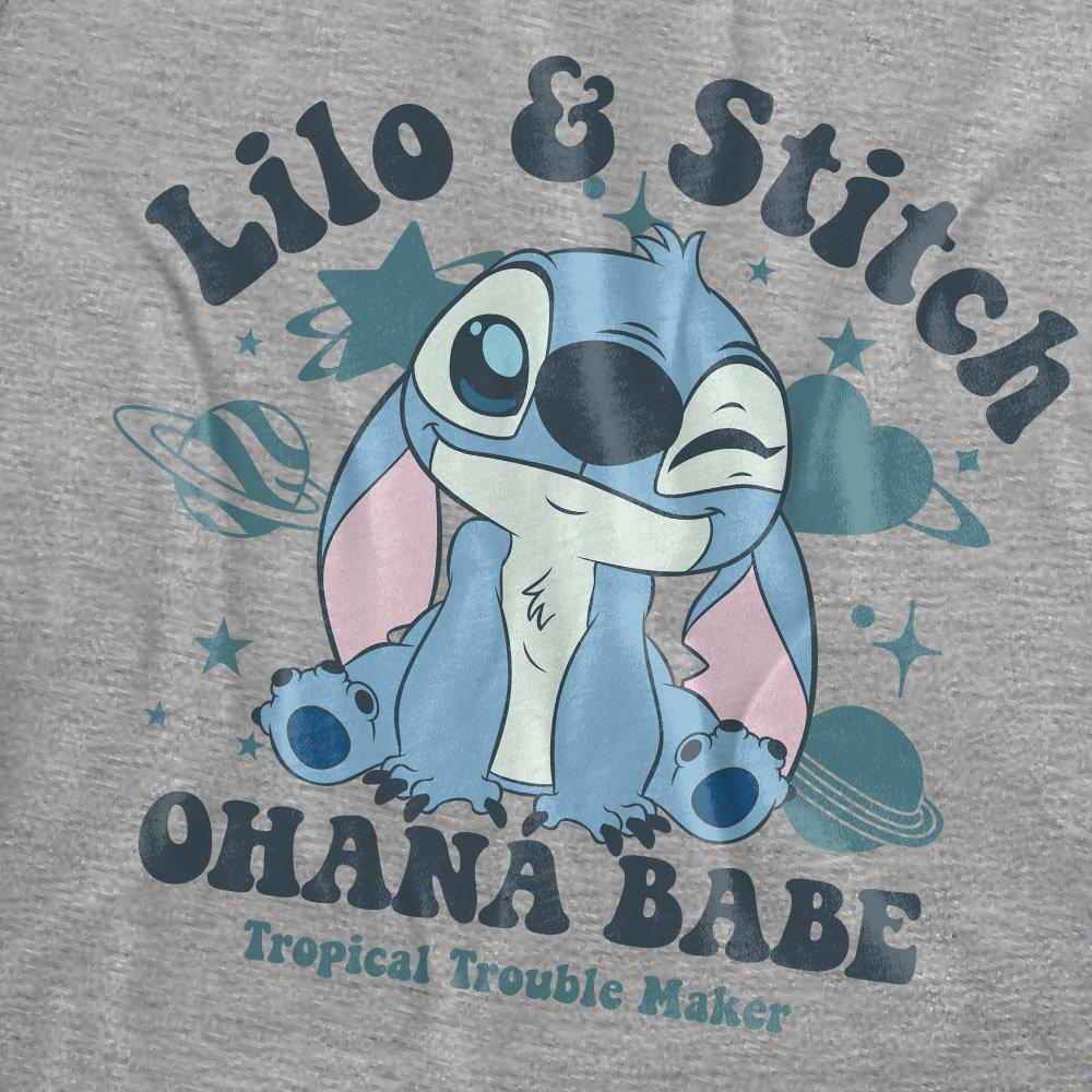 Grey - Disney - Lilo And Stitch Ohana Babe Classic T Shirt Heathe - 2