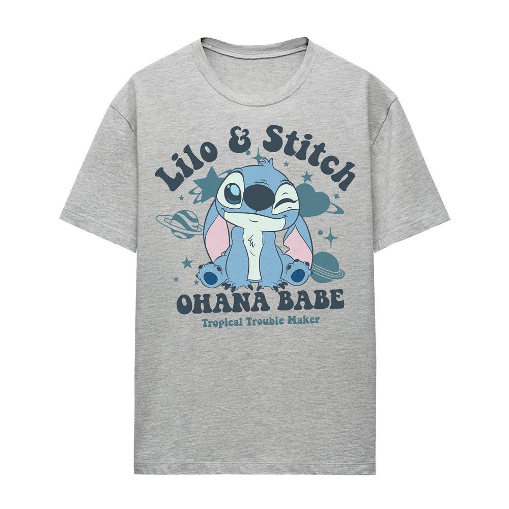 Grey - Disney - Lilo And Stitch Ohana Babe Classic T Shirt Heathe - 4