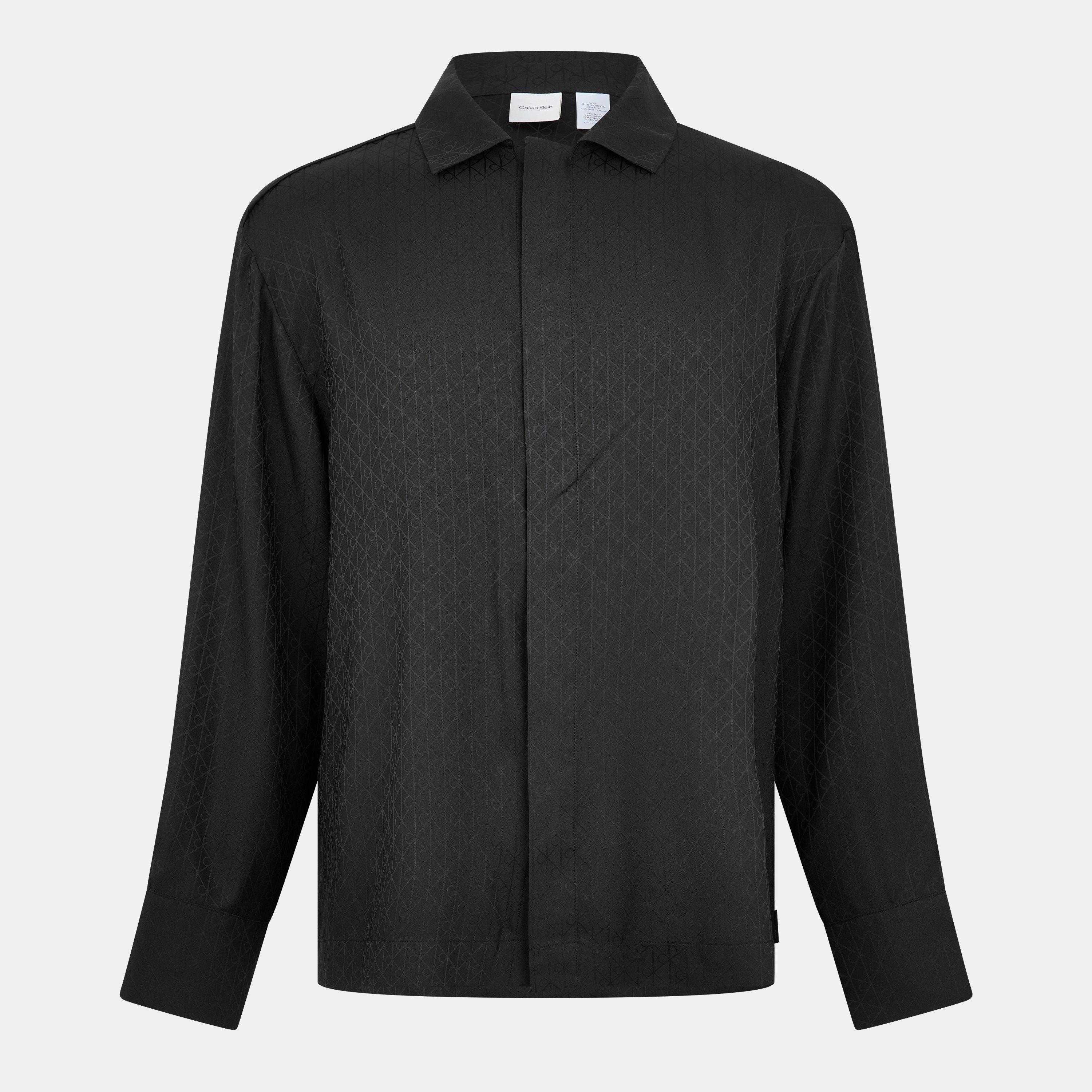 Calvin Klein Men's SlpSatin Long Sleeve Pyjama Top - Monogram - XL