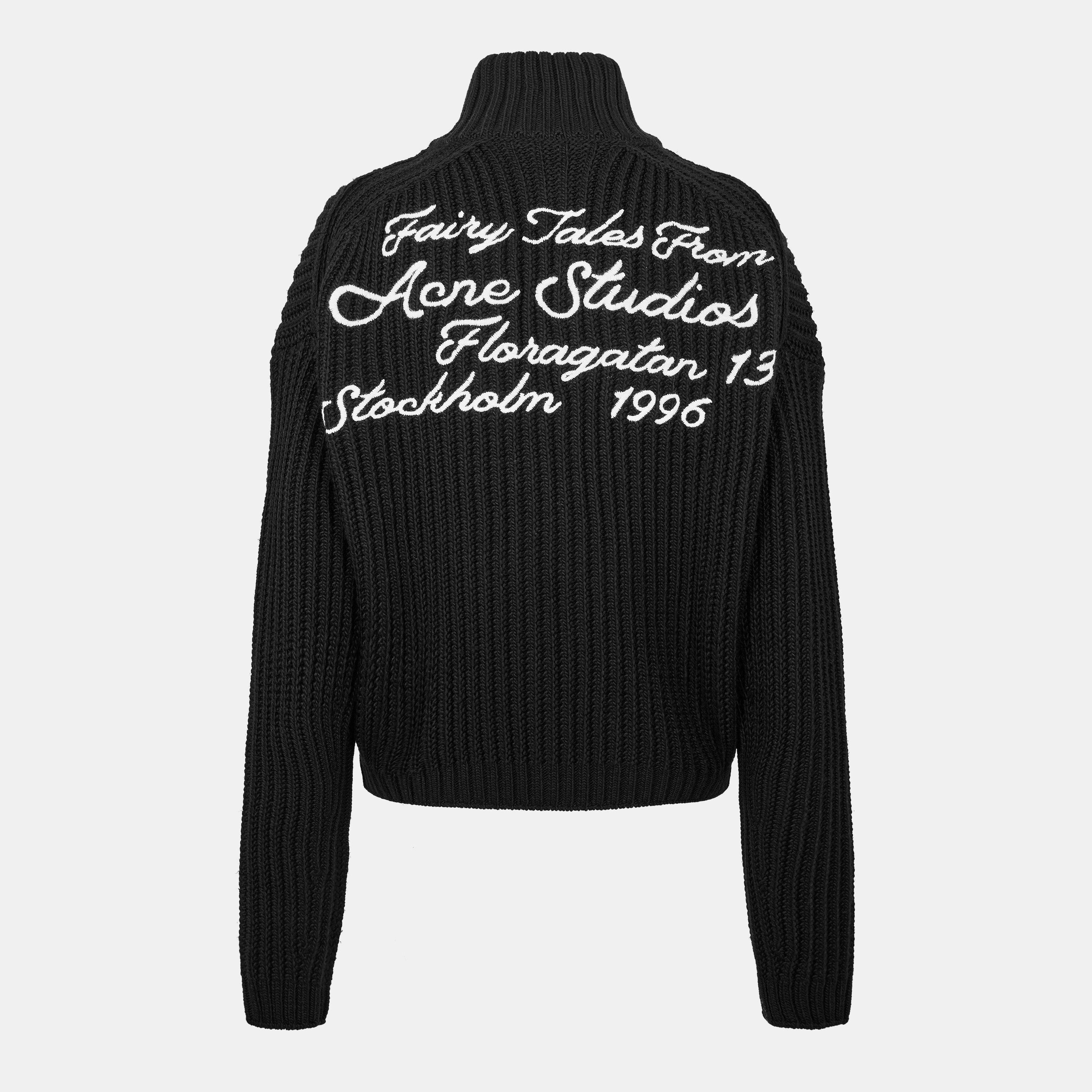 Black - Acne Studios - Men's Kisser Knitted Crew Neck Jumper - 2
