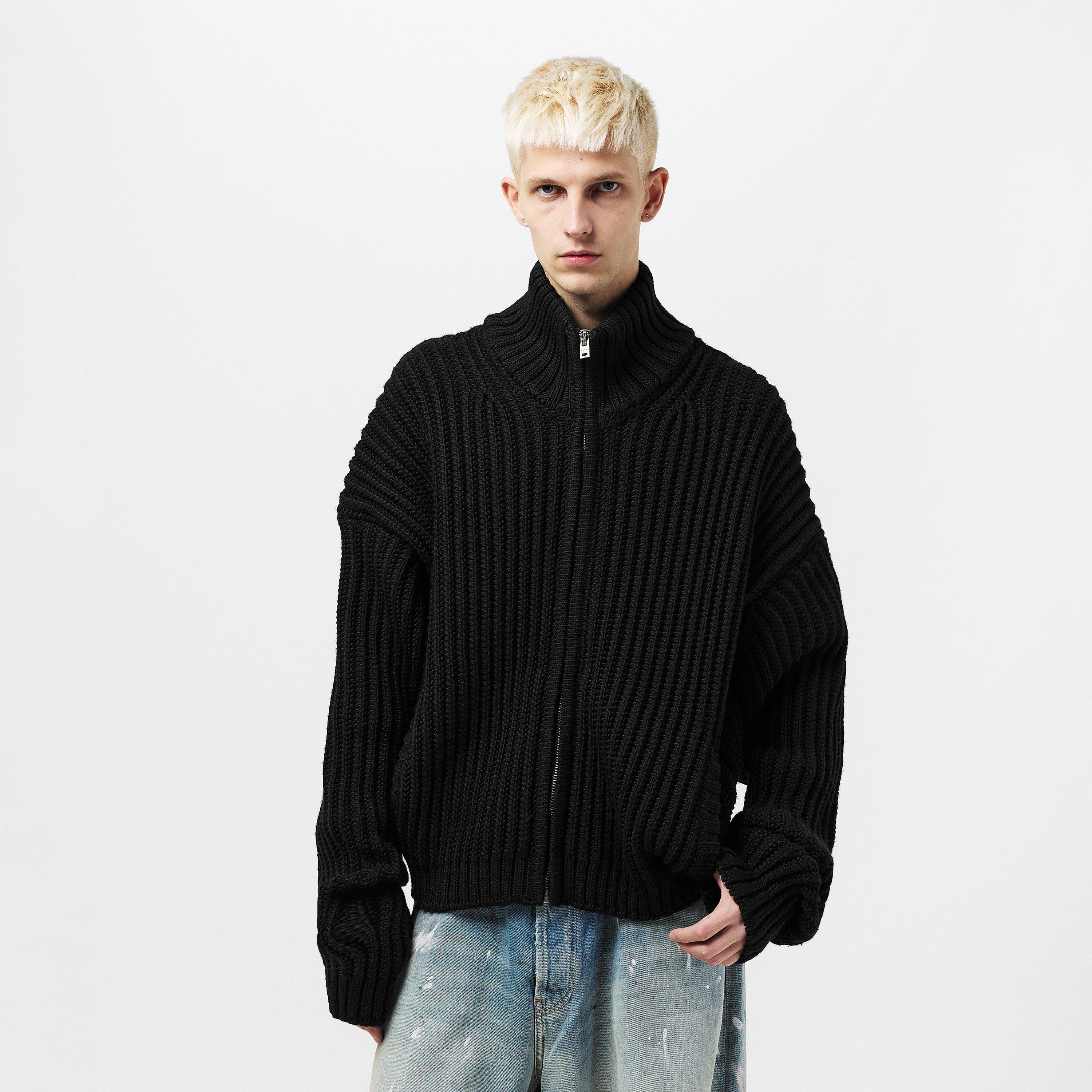 Black - Acne Studios - Men's Kisser Knitted Crew Neck Jumper - 3