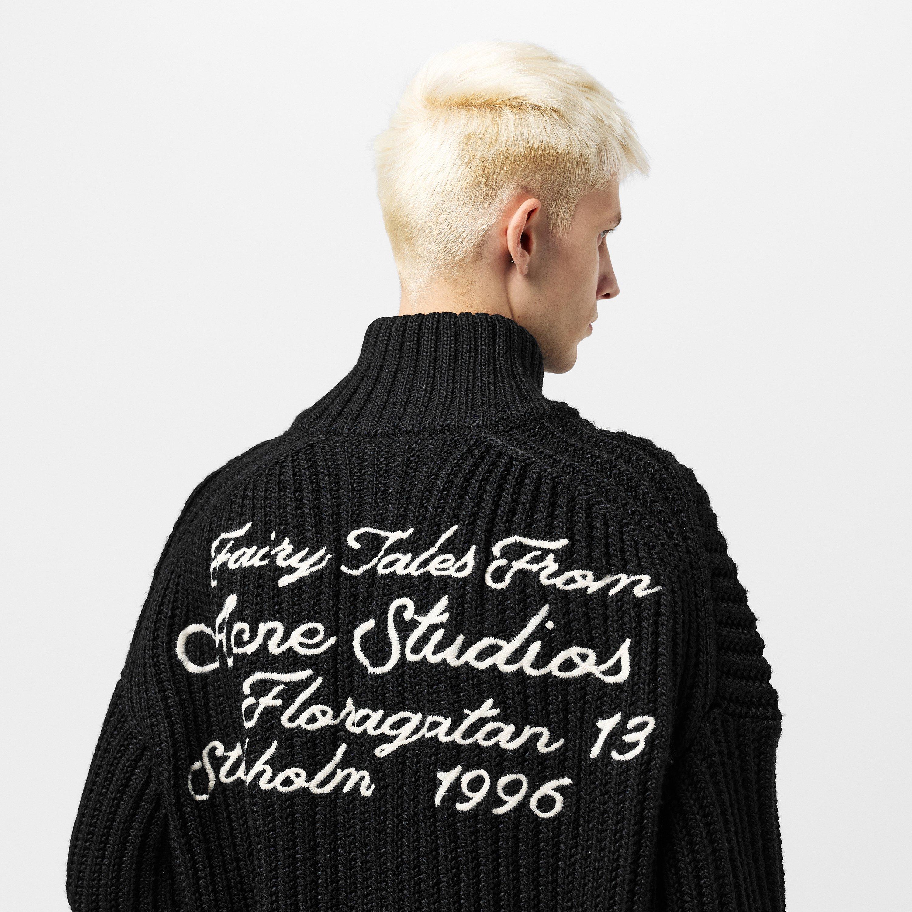 Black - Acne Studios - Men's Kisser Knitted Crew Neck Jumper - 5