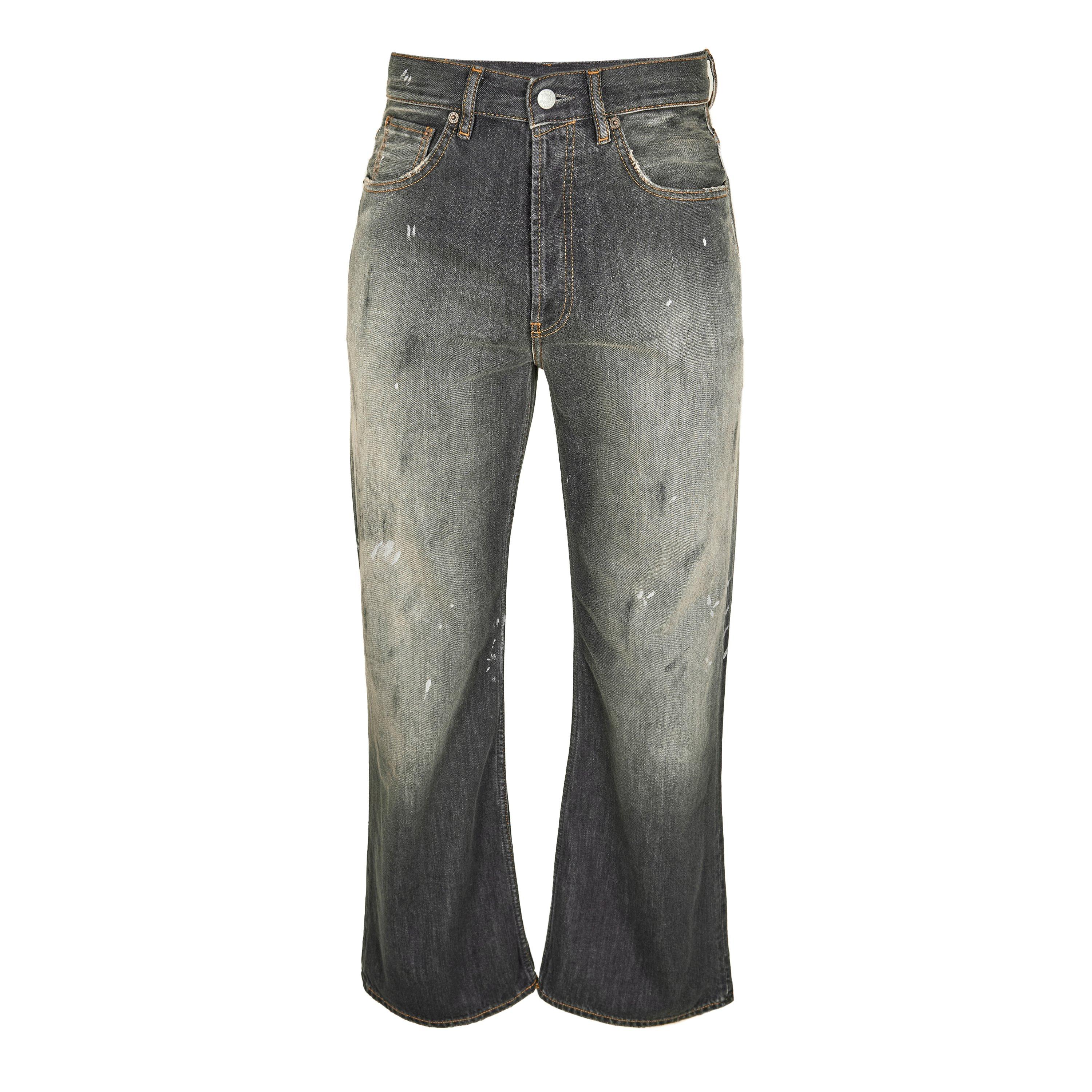 Acne Studios Men's Trafalgar Relaxed Fit Wide Leg Jeans - Black - Size 34W