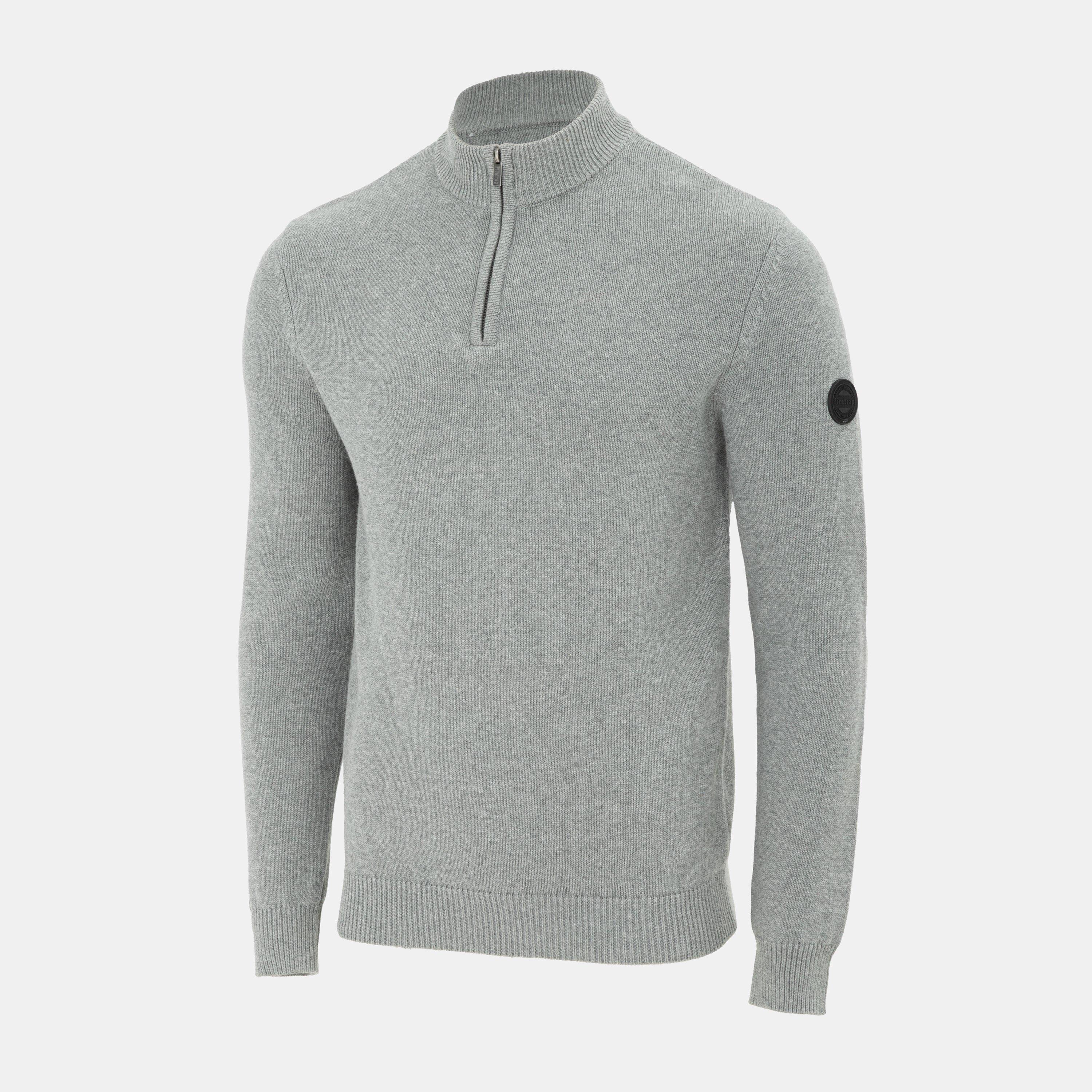 Grey - Firetrap - quarter Zip Mens Jumper - 3