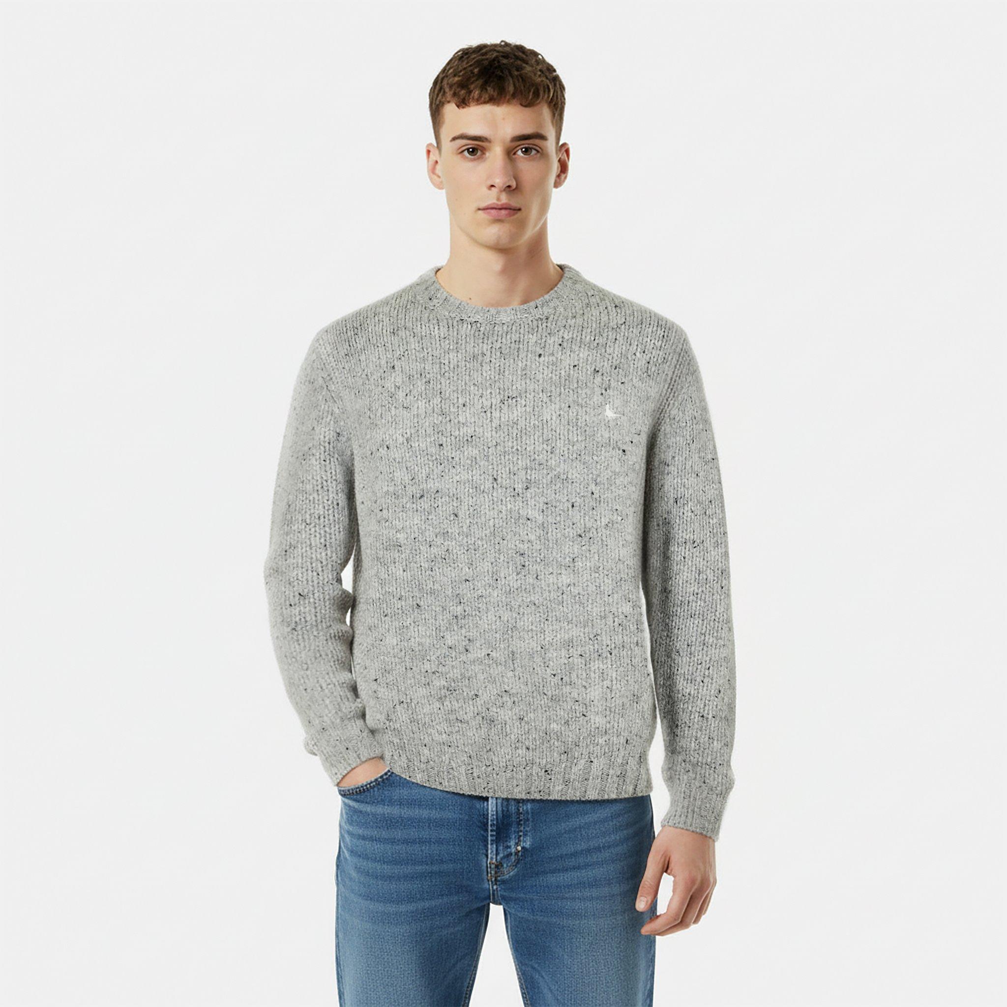 Grey Marl - Jack Wills - Jumper Drop Shoulder Long Sleeve Knitted Pullover Sweater Tops - 3