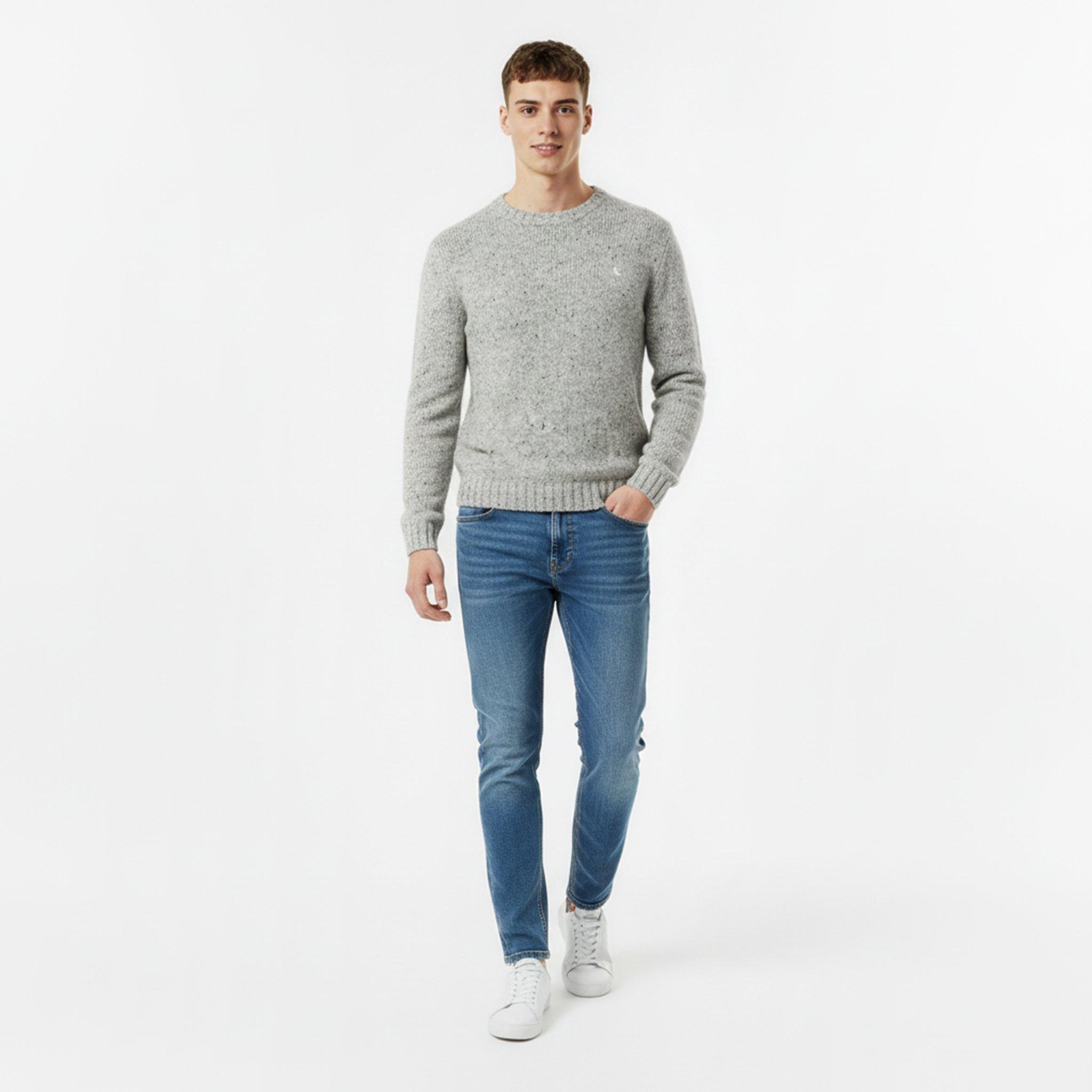 Grey Marl - Jack Wills - Jumper Drop Shoulder Long Sleeve Knitted Pullover Sweater Tops - 5