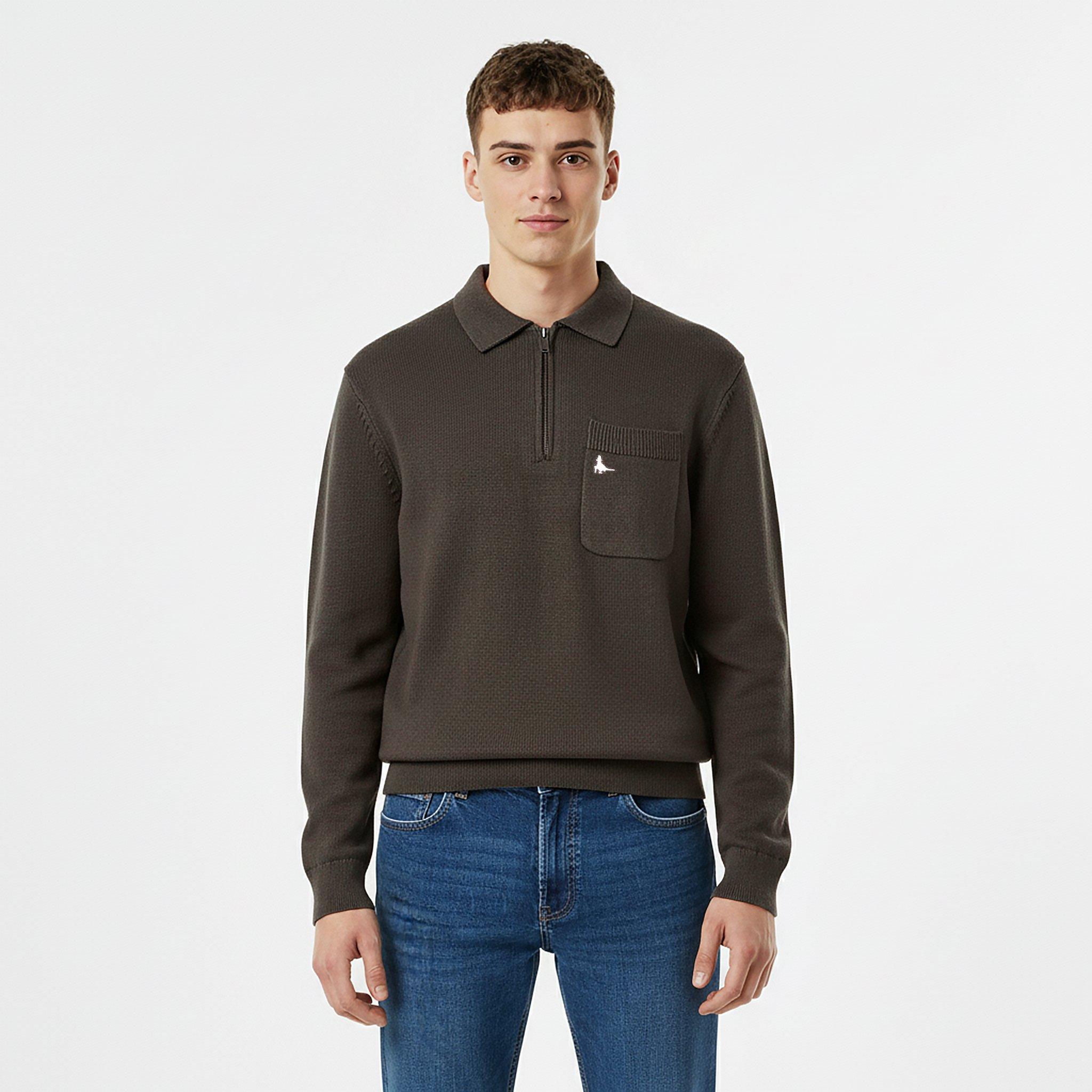 Iron - Jack Wills - Long Sleeve Zip Knit Polo - 3