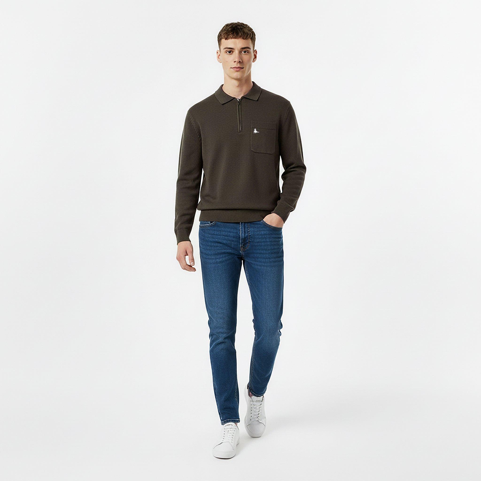 Iron - Jack Wills - Long Sleeve Zip Knit Polo - 5